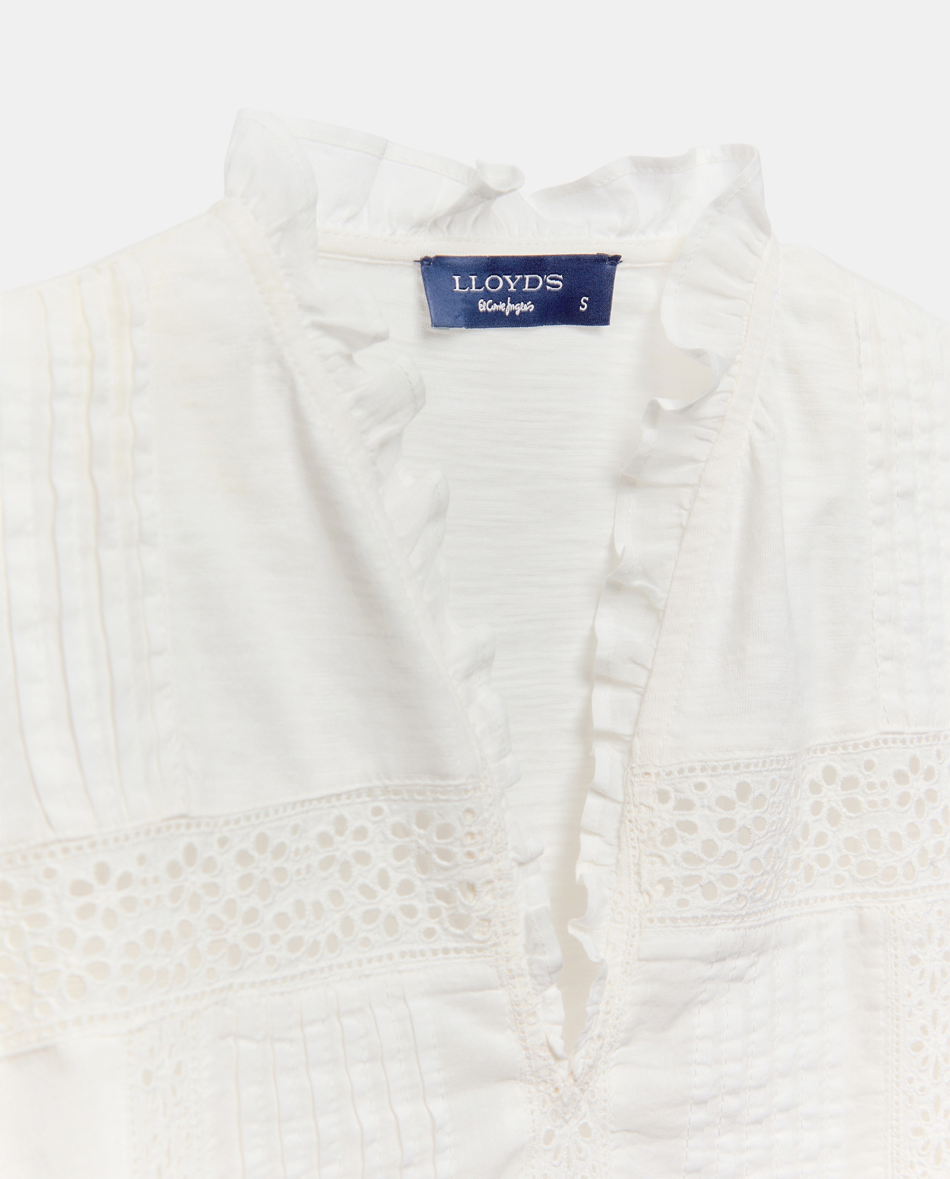 T-shirt com Rendas e Botões 120 Cru-6