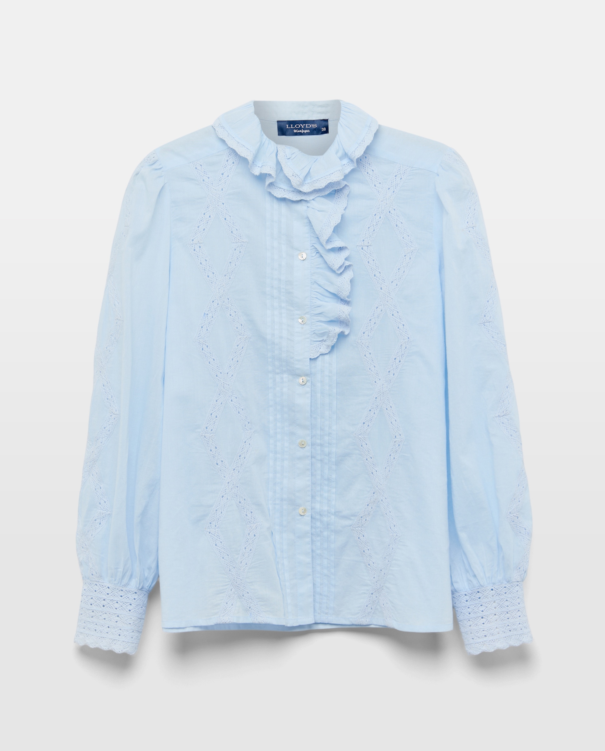 Blusa Romântica de Manga Comprida 400 Azul-5