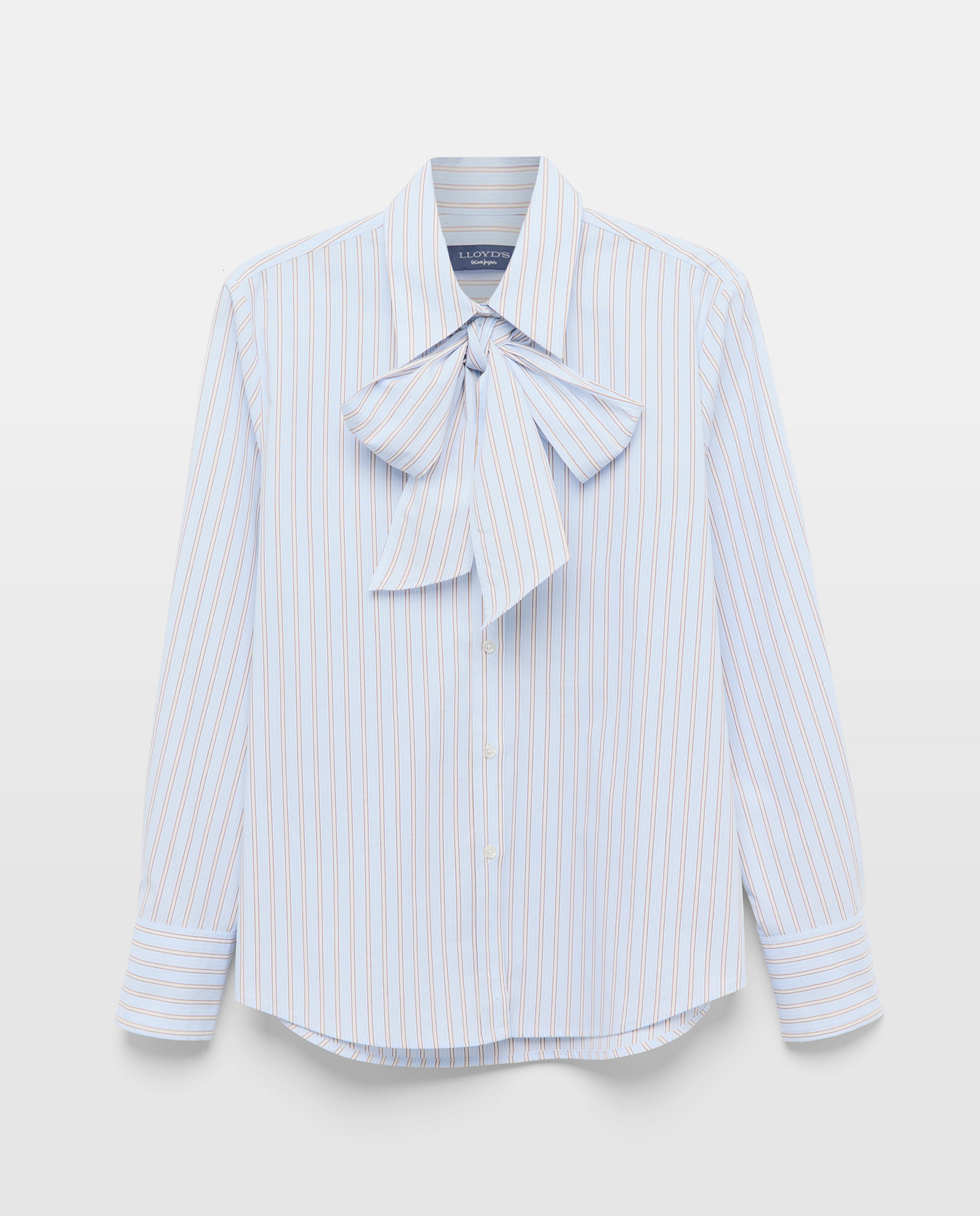 Camisa Estampada com Manga Comprida Azul-5