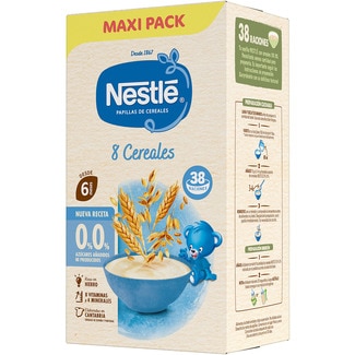 papilla 8 cereales 0% azúcares añadidos desde 6 meses envase 570 g Maxi Pack - Nestle