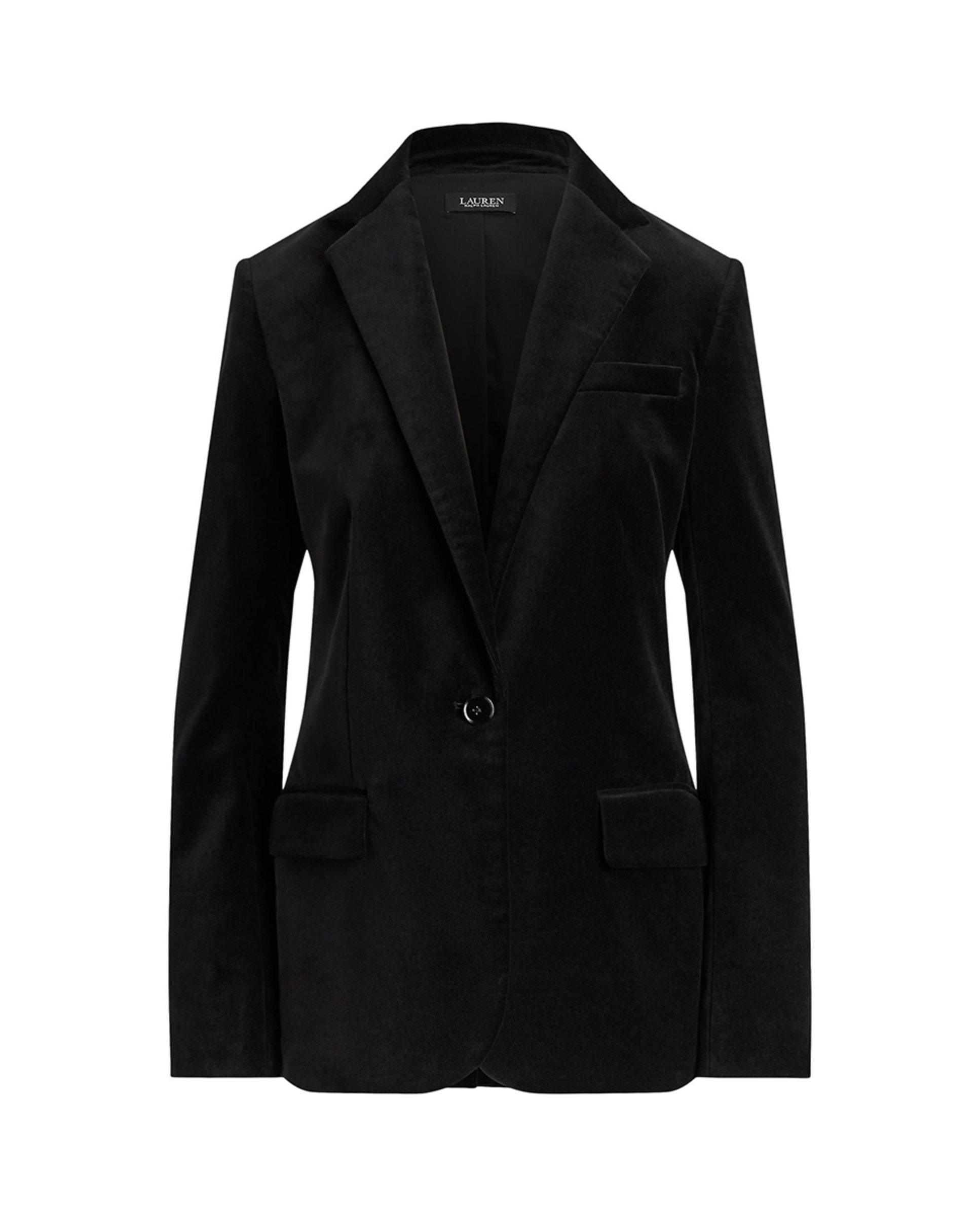 Blazer de Veludo com Abotoadura Simples Preto-6