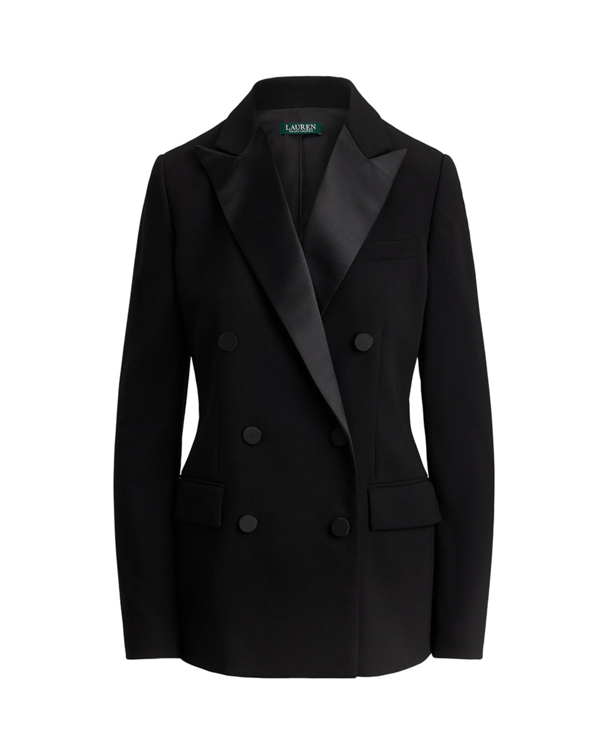 Blazer com Estrutura e Aba de Cetim Preto-6