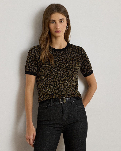 Imagem 0 de Camisola de malha estampada com manga curta