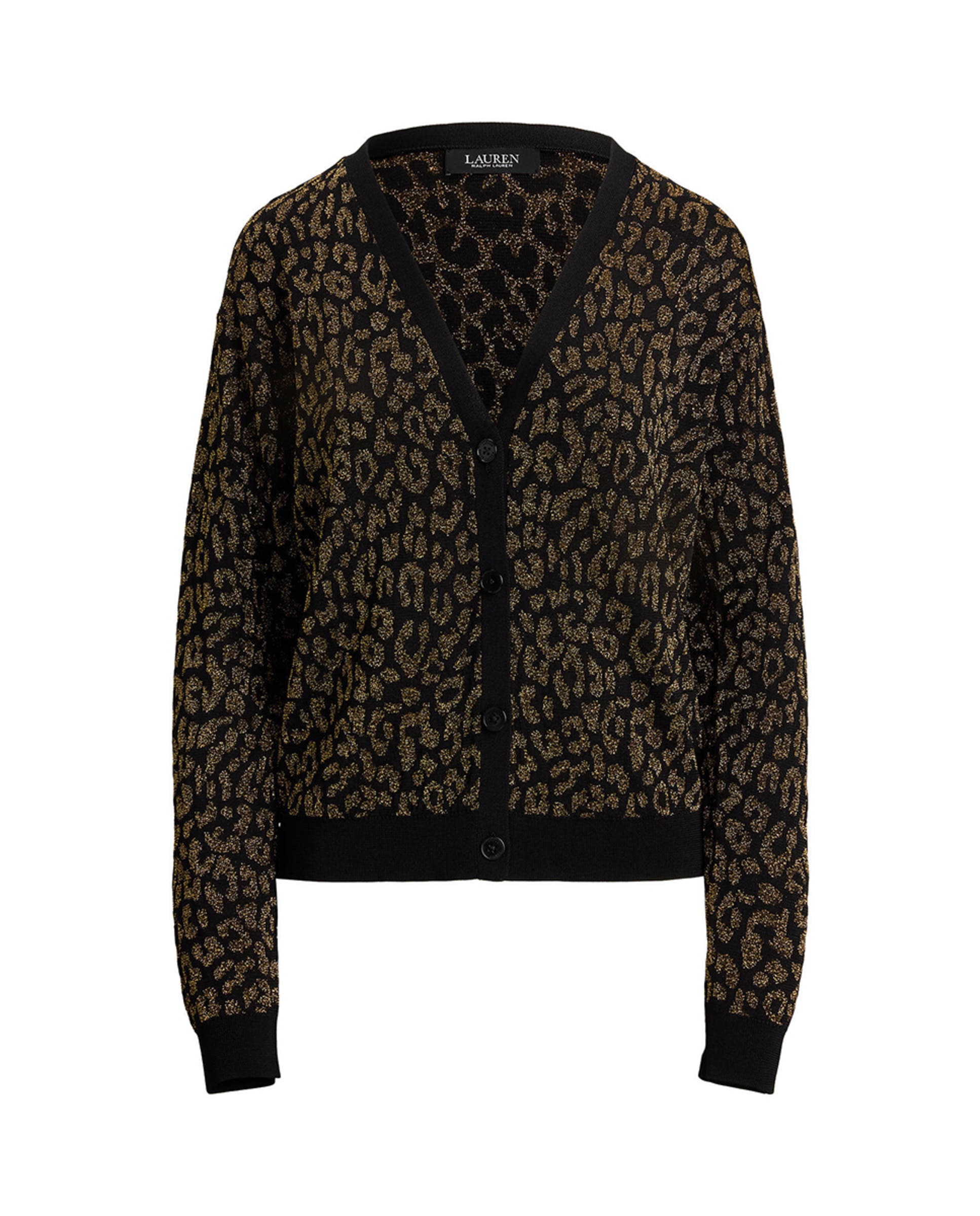 Cardigan Metalizado com Estampado Preto-5