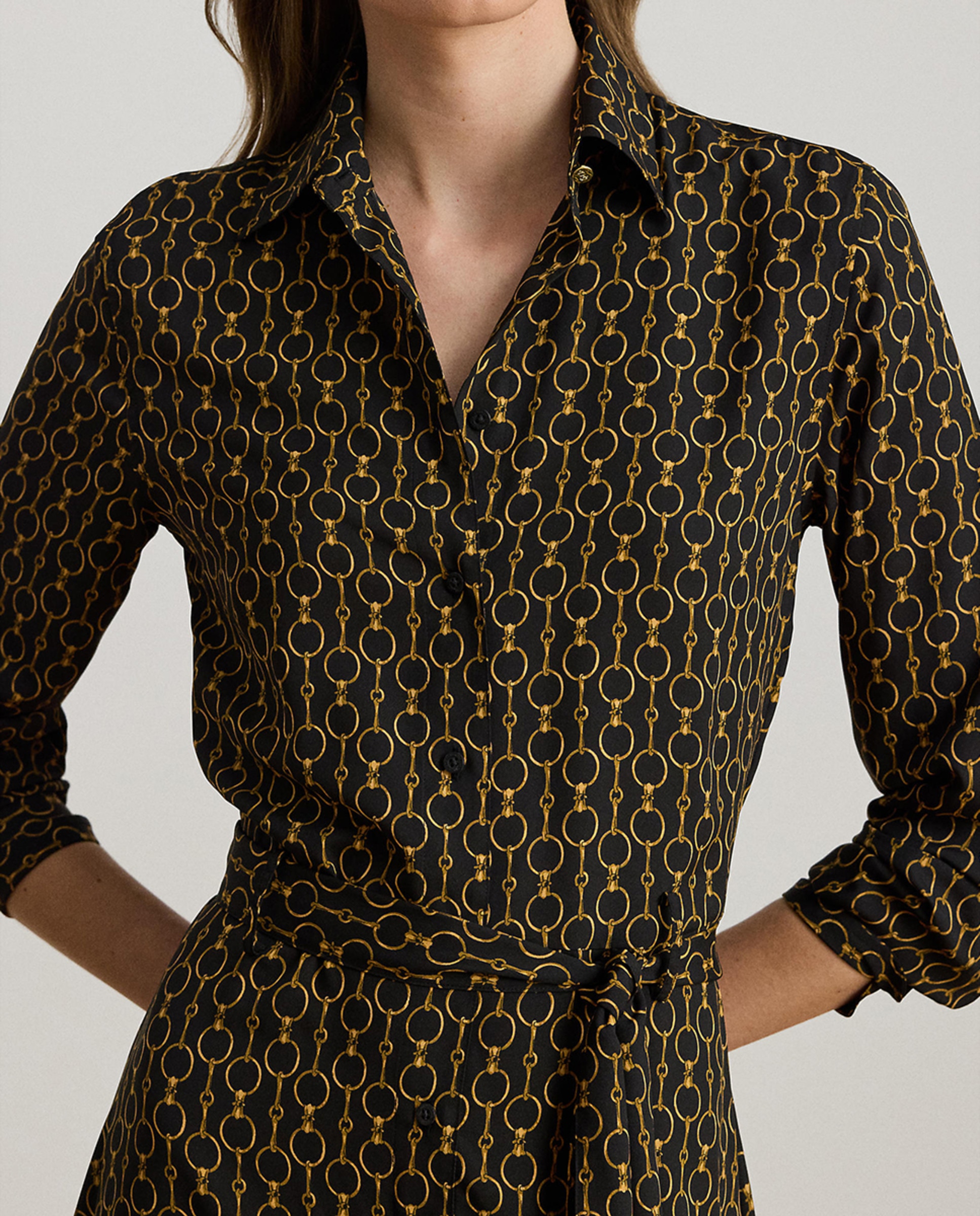 Vestido camiseiro com estampado Multicolor-5