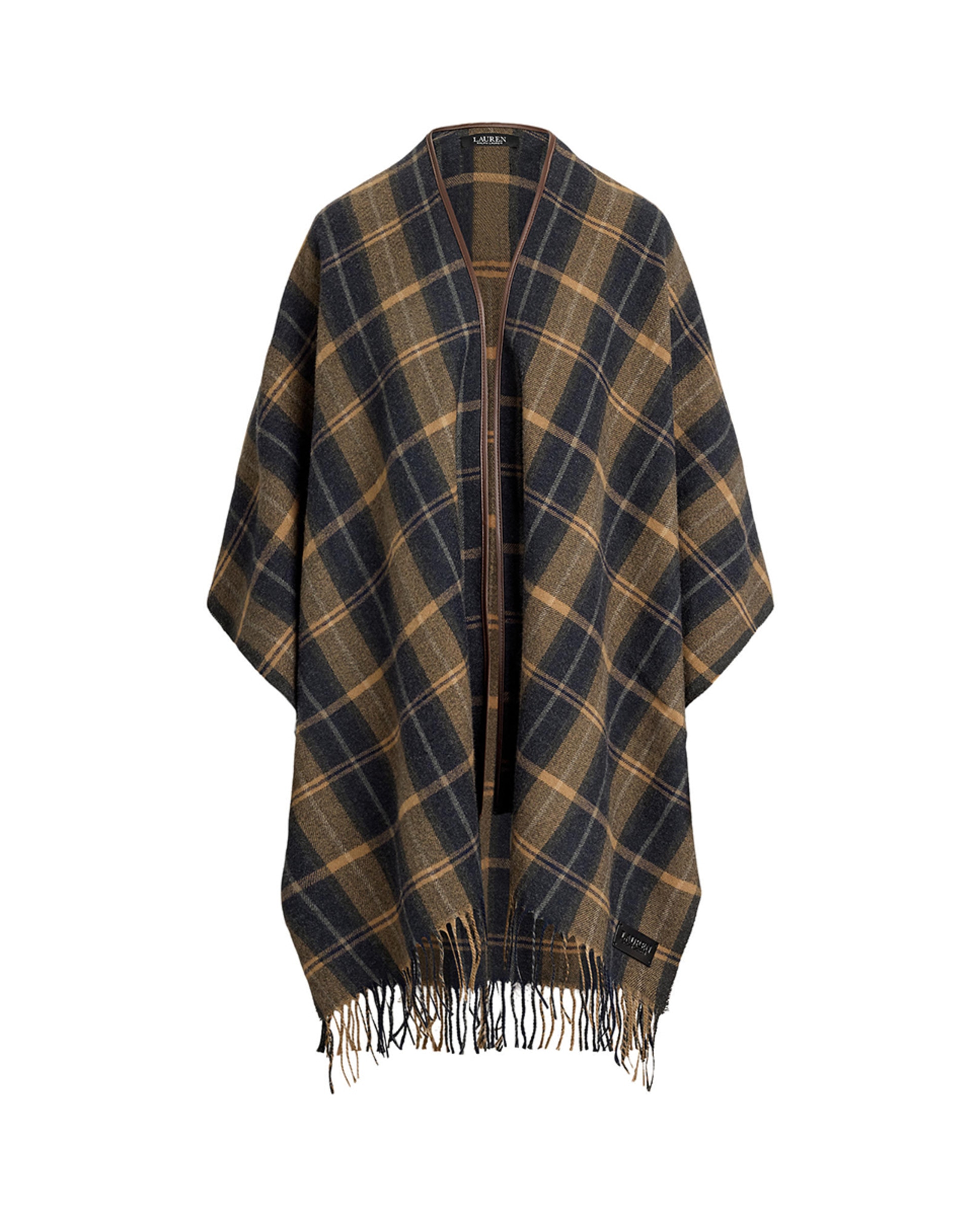 Poncho aos Quadrados com Franjas Multicolor-7