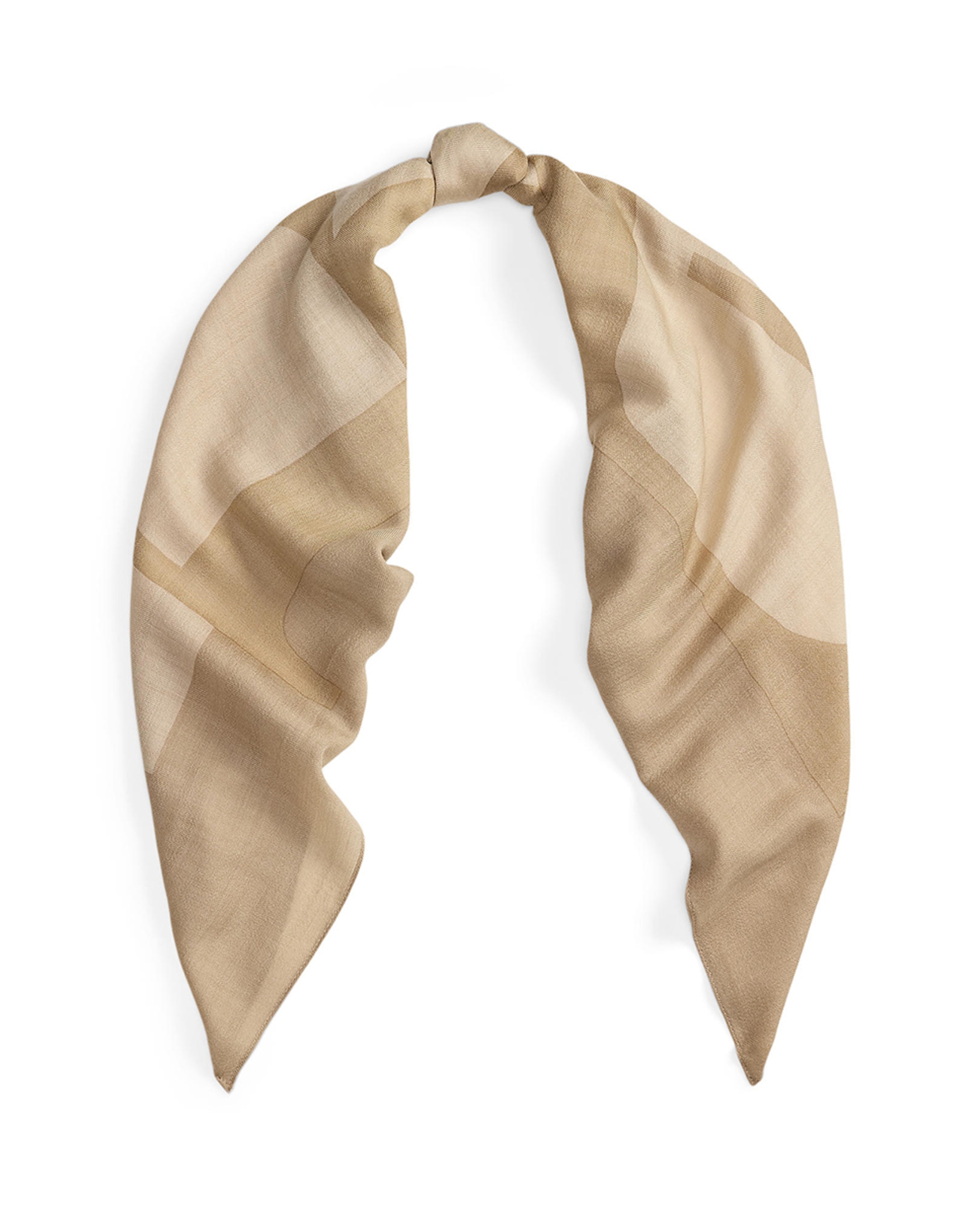 Lenço Quadrado Bicolor com Logótipo Bege-2