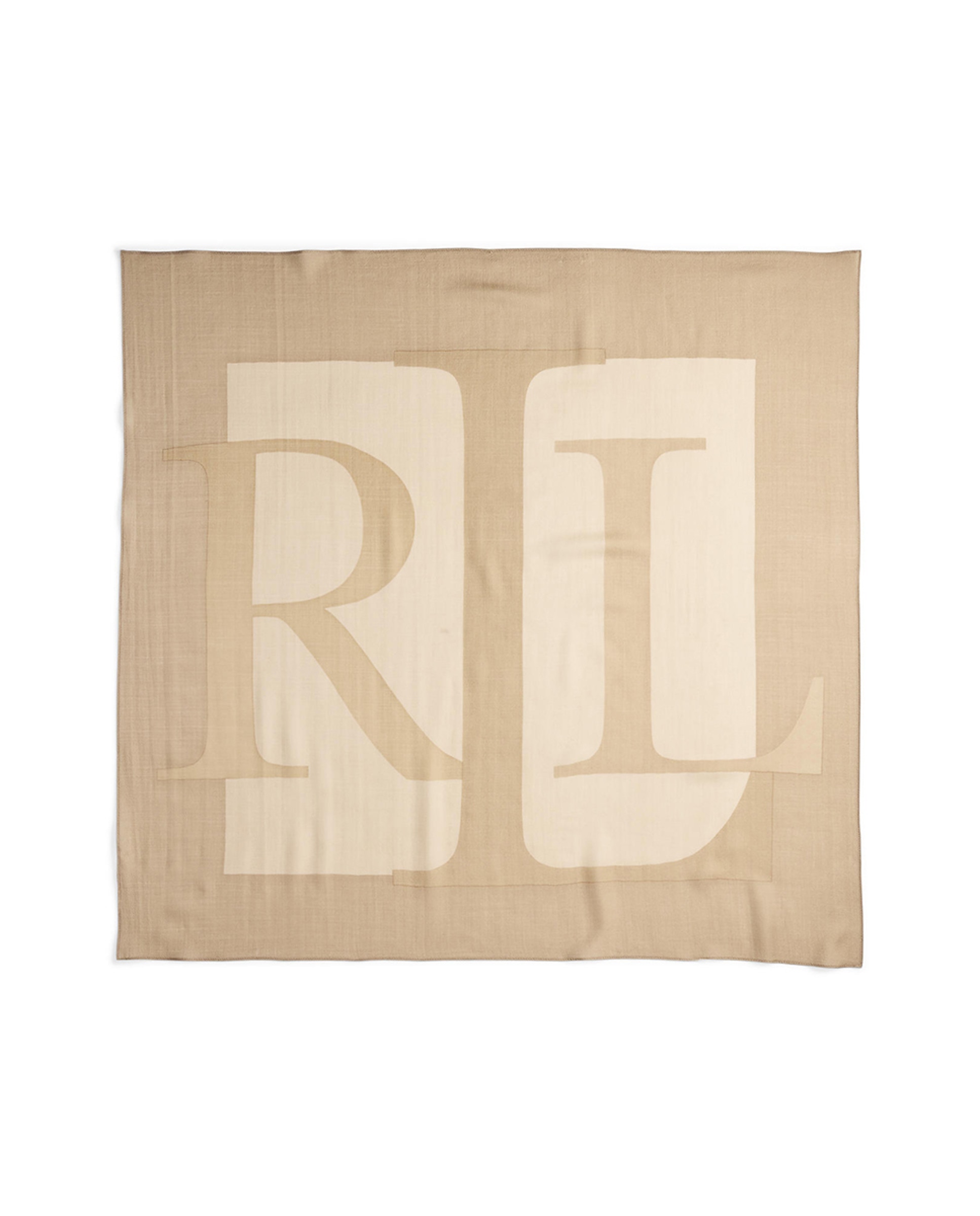 Lenço Quadrado Bicolor com Logótipo Bege-1