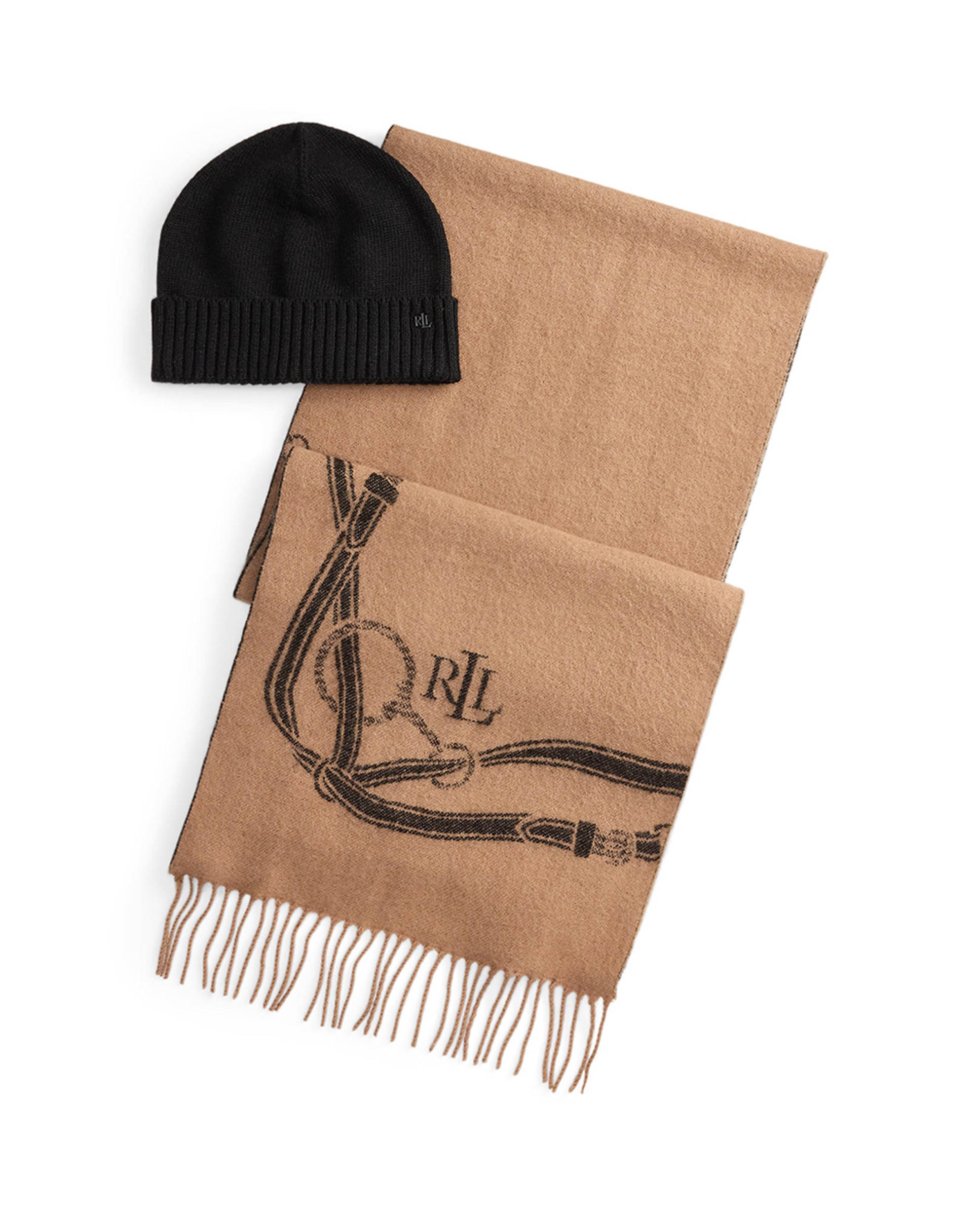 Conjunto de Cachecol e Gorro de Malha Multicolor-1