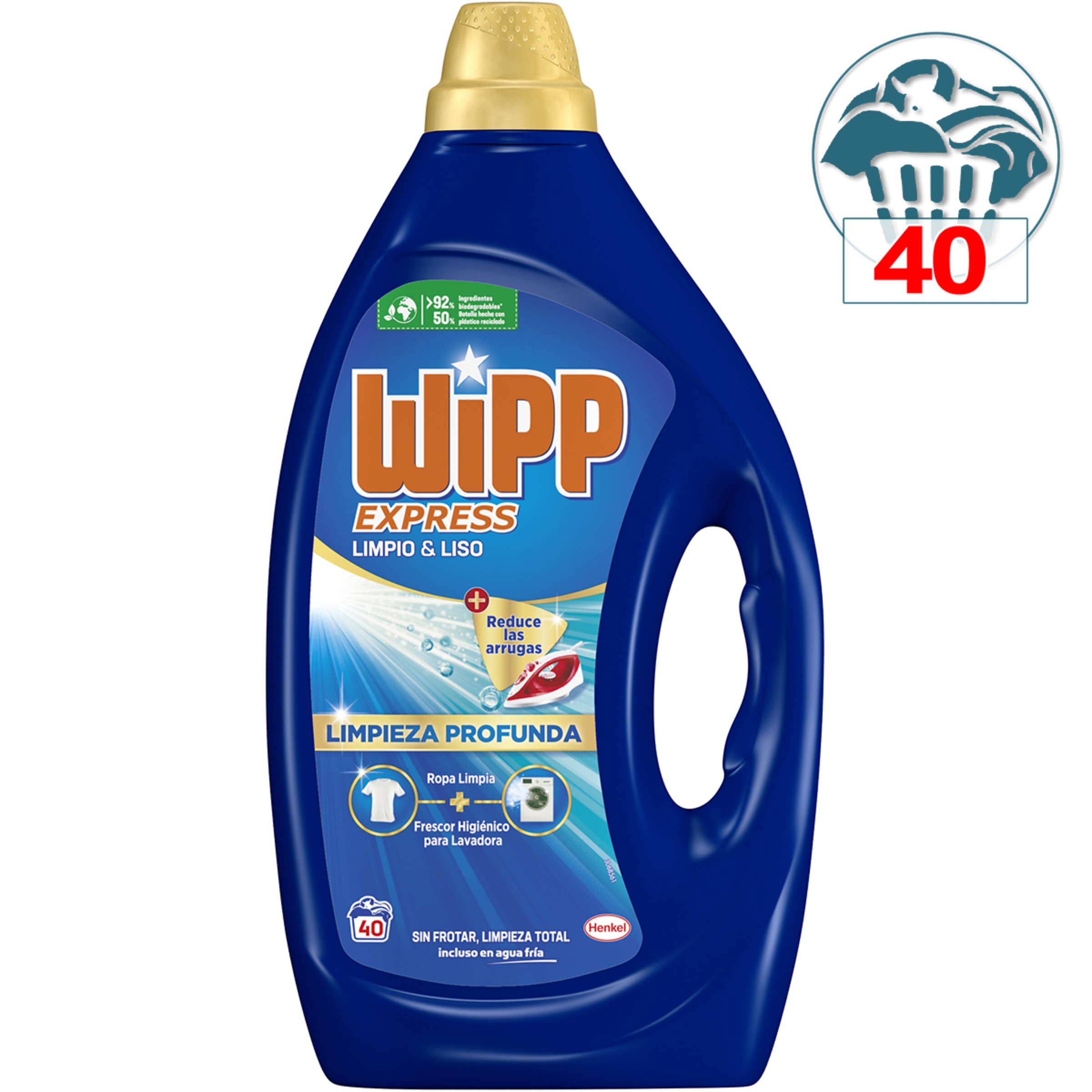 detergente líquido Limpieza Profunda Limpio y liso botella 40 dosis