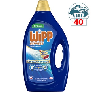 detergente líquido Limpieza Profunda Limpio y liso botella 40 dosis - Wipp Express