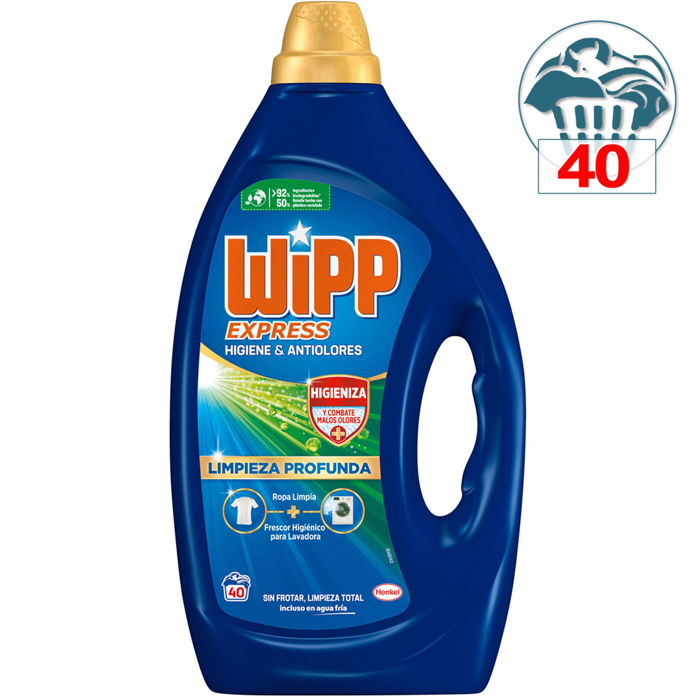 detergente líquido Limpieza Profunda Higiene y Antiolores botella 40 dosis
