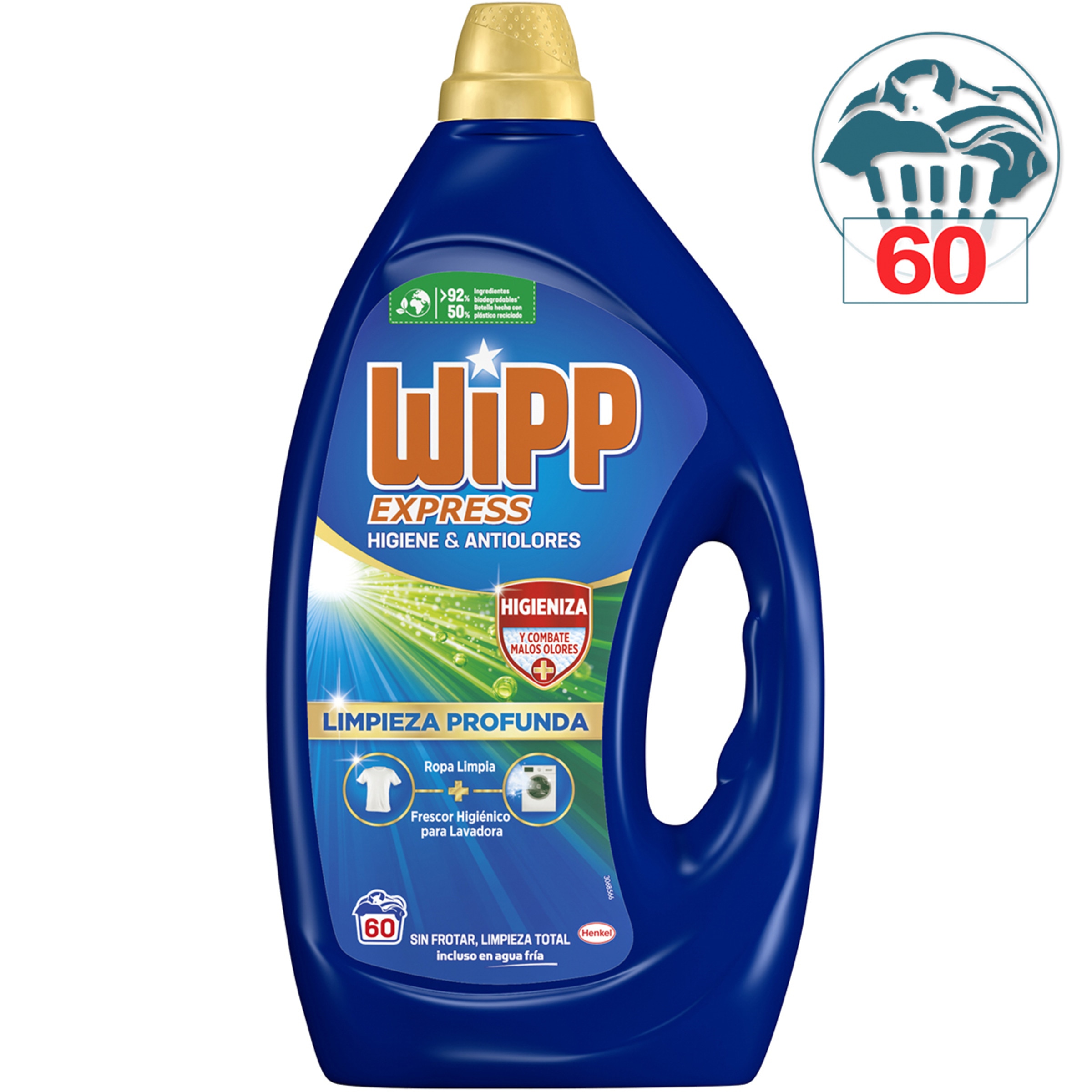 detergente líquido Limpieza Profunda Higiene & Antiolores botella 60 dosis