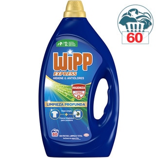 detergente líquido Limpieza Profunda Higiene & Antiolores botella 60 dosis - Wipp Express