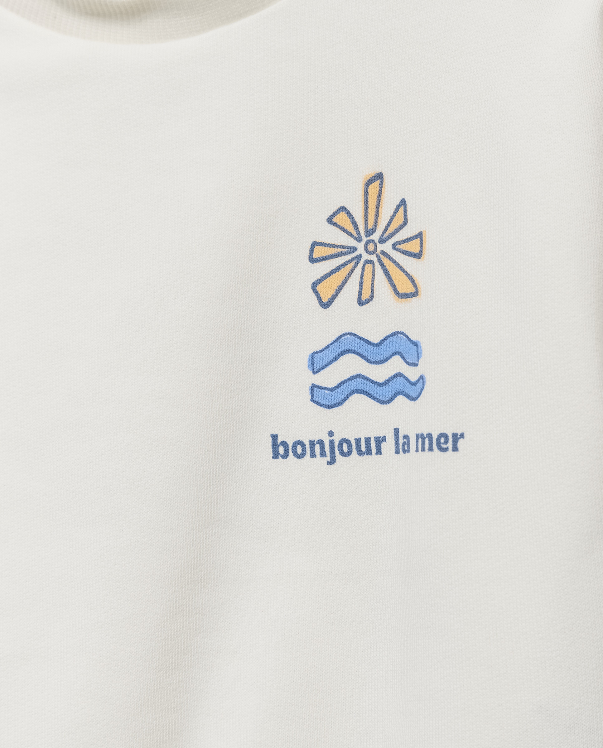 Sudadera de bebé cuello caja estampada Blanco roto-3