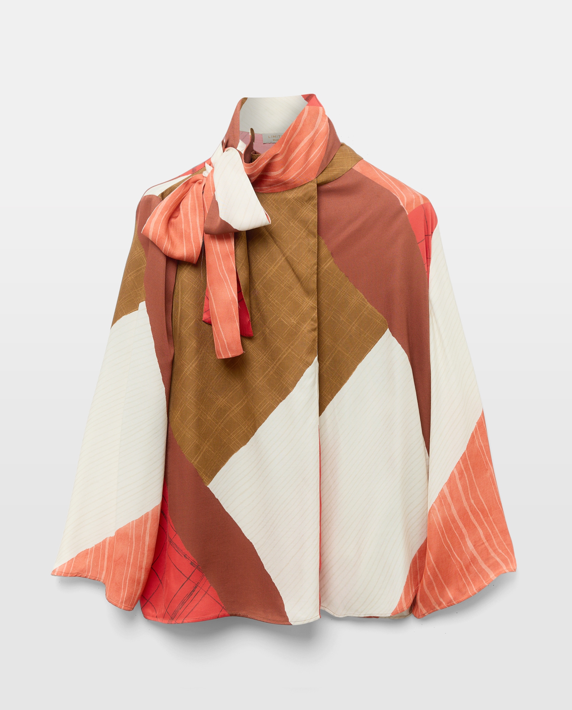 Blusa com Laço aos Quadrados Vermelho-5