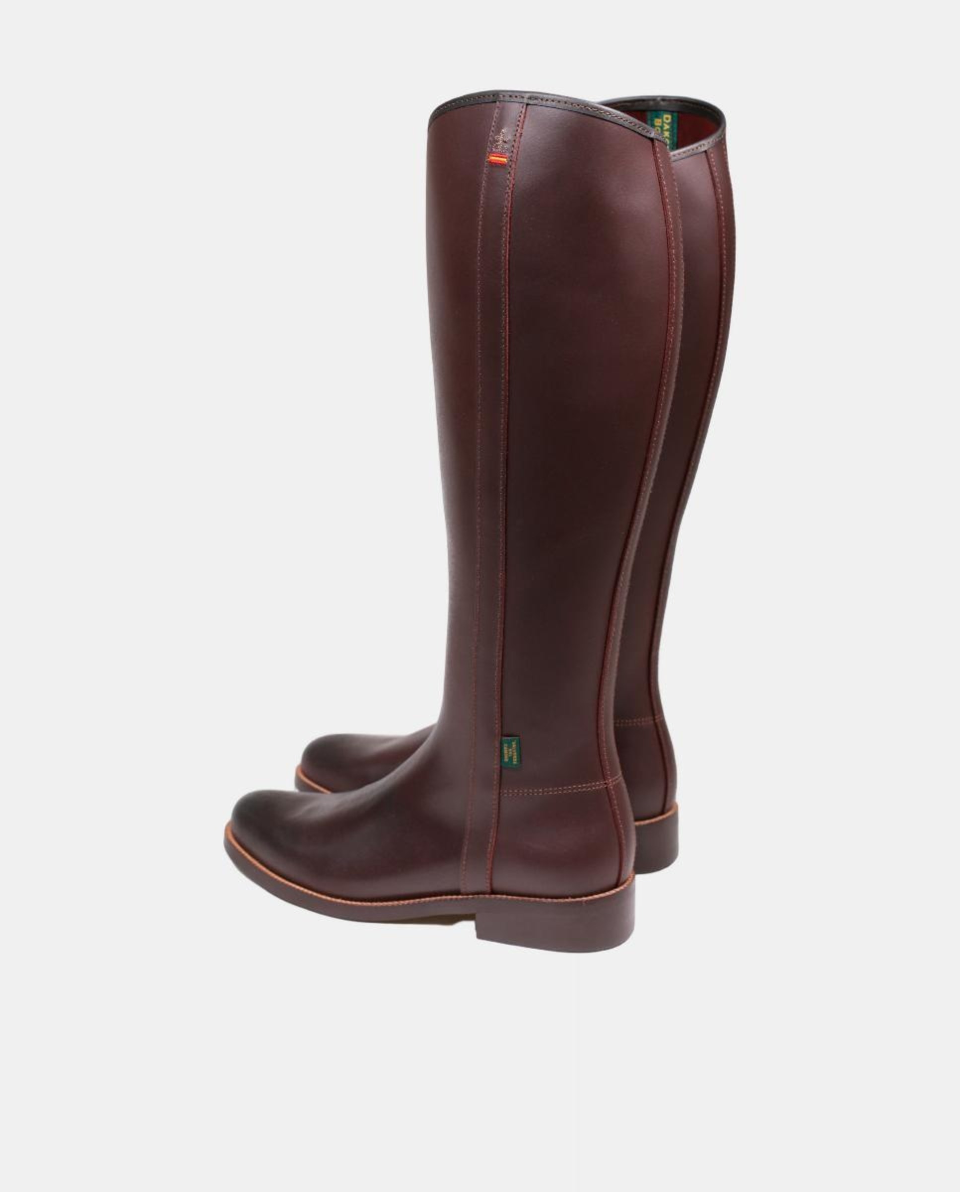 Botins de Montar em Pele com Fecho de Correr Castanho-4