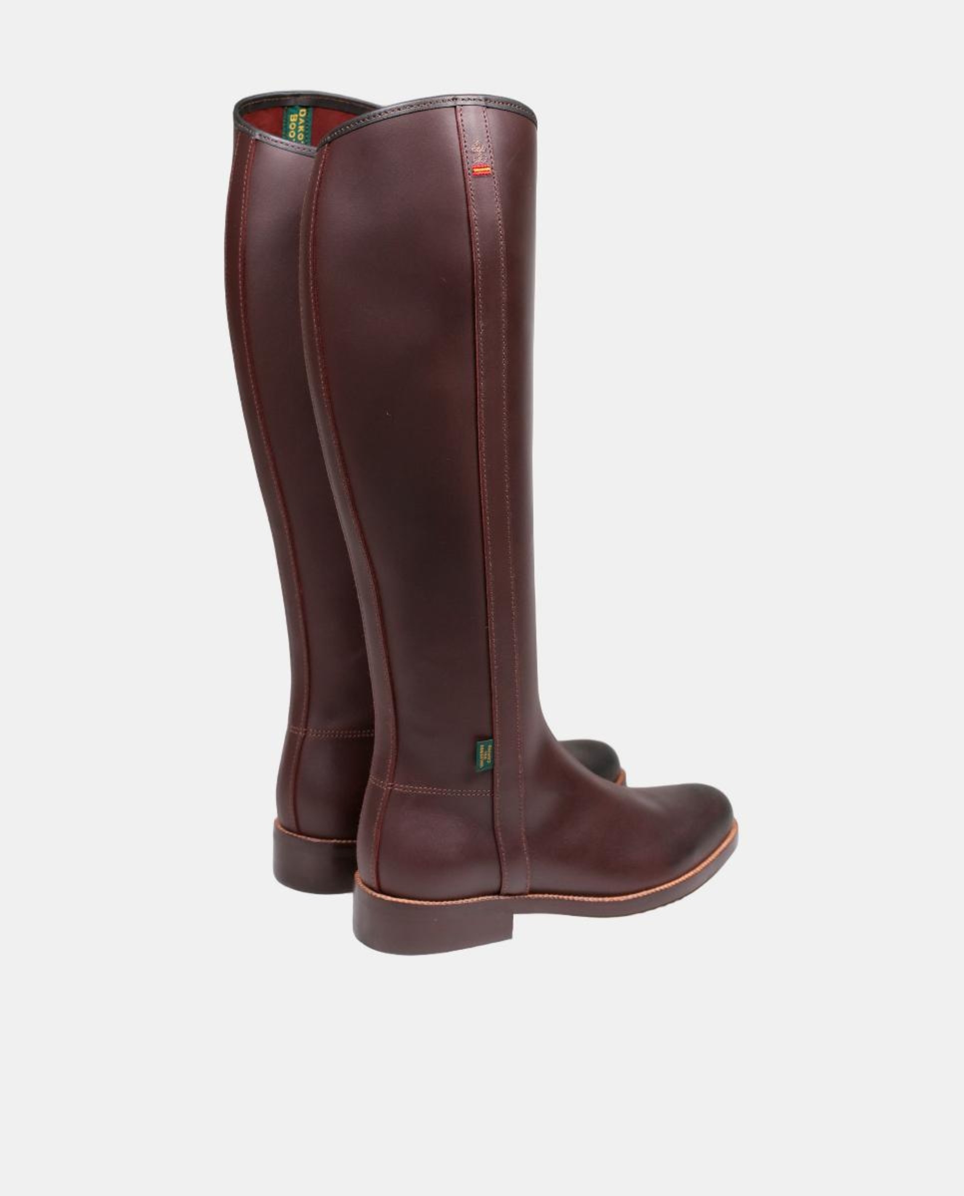 Botins de Montar em Pele com Fecho de Correr Castanho-3