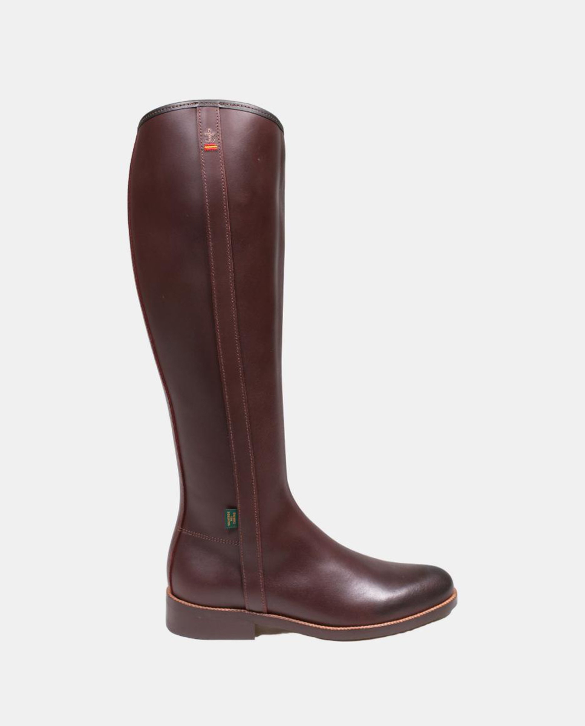 Botins de Montar em Pele com Fecho de Correr Castanho-1