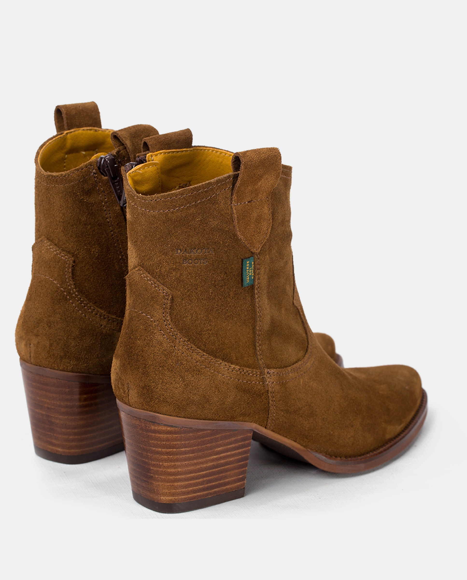 Botins Cowboy em Pele com Tacão Castanho taupe-5