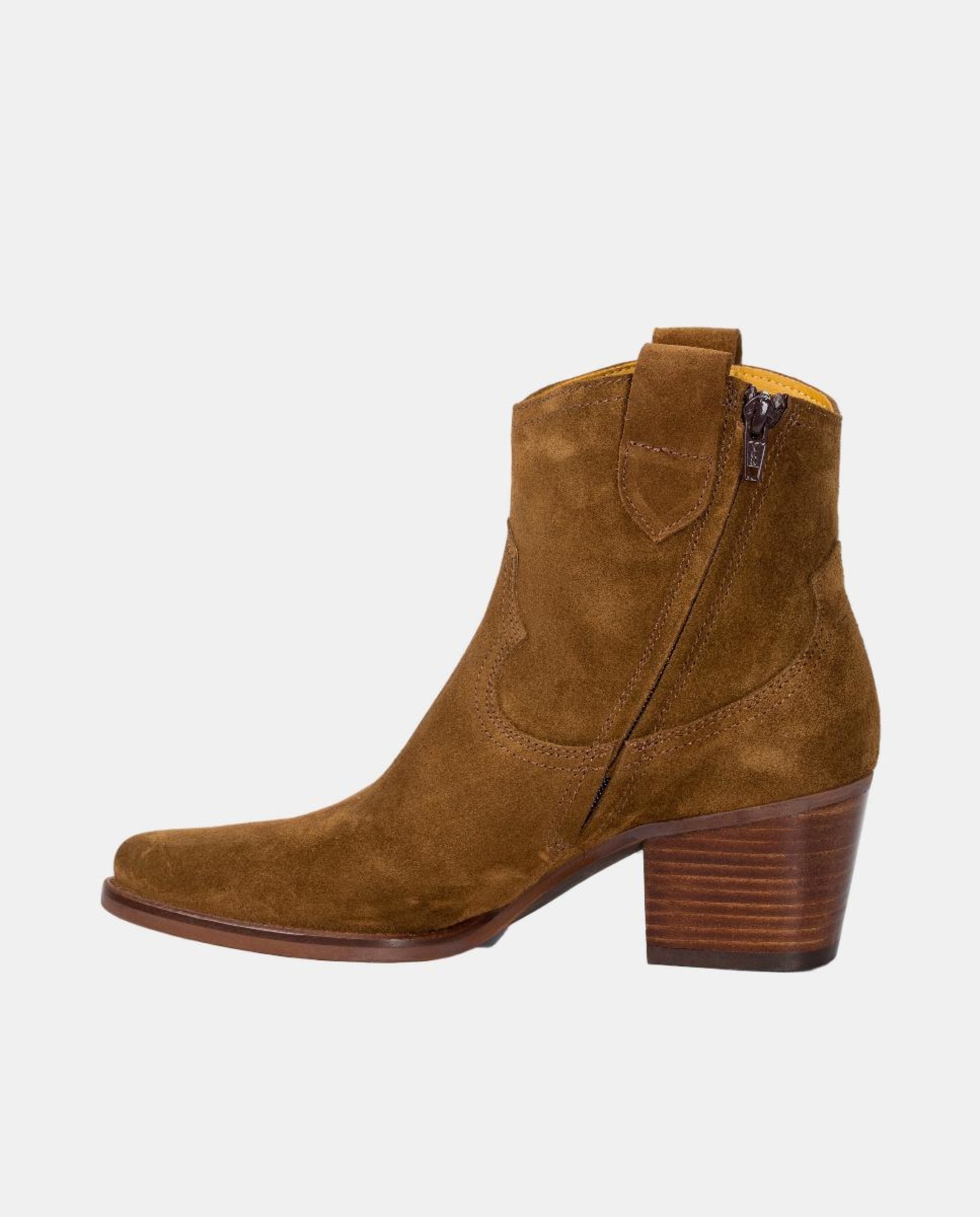 Botins Cowboy em Pele com Tacão Castanho taupe-2