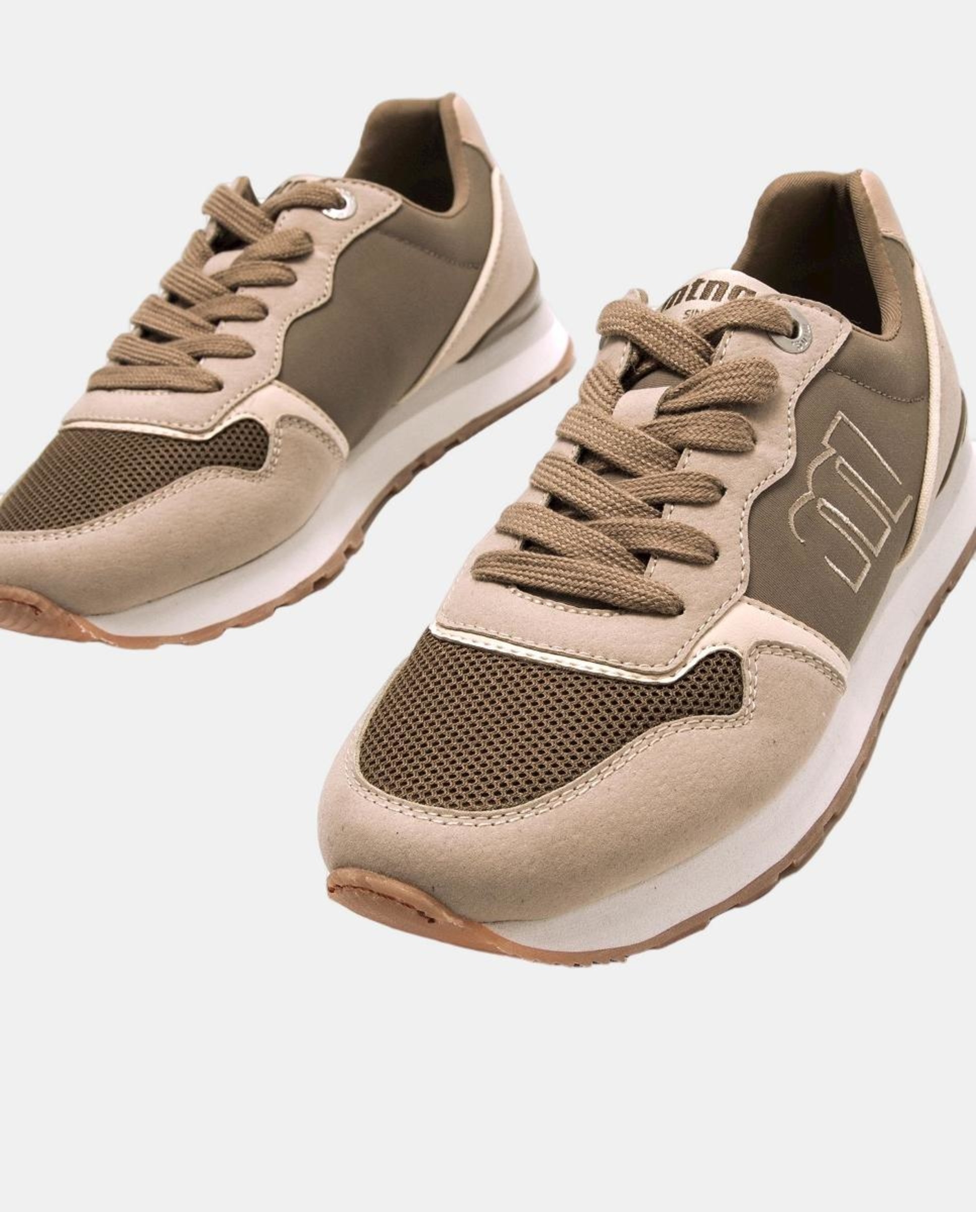 Sapatilhas Baixas Tipo Running com Diferentes Texturas Verde-4