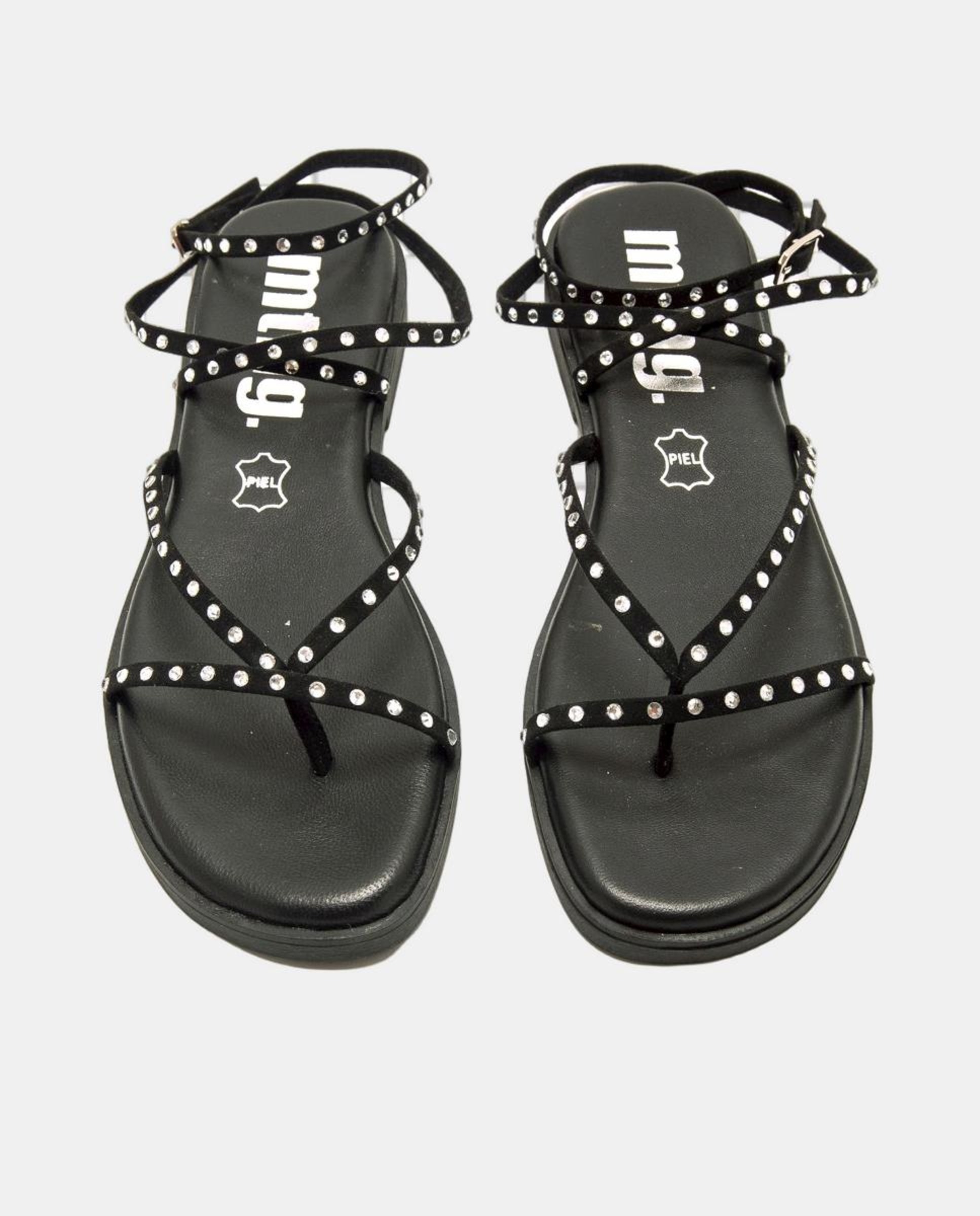 Sandálias rasas de senhora Preto-6