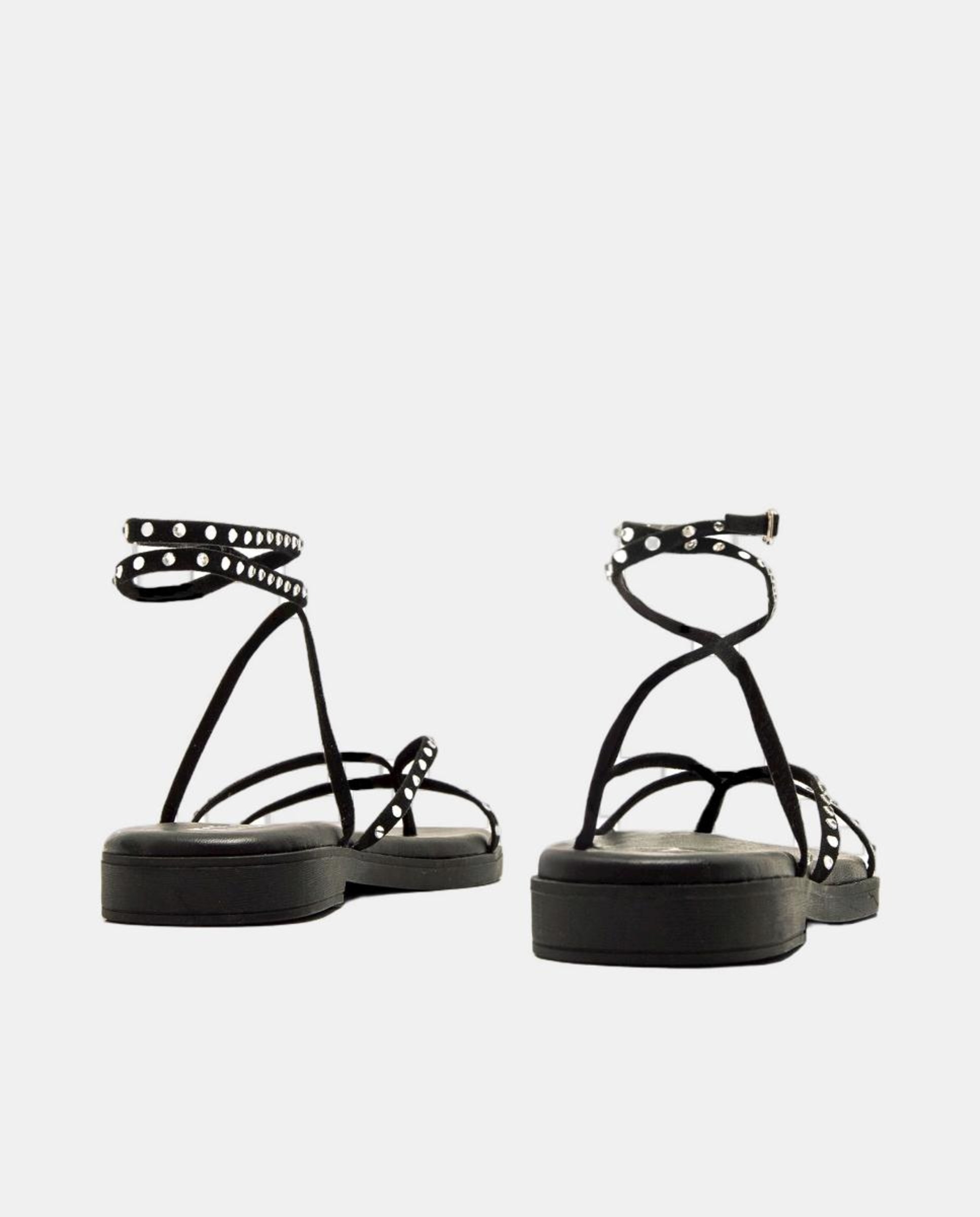 Sandálias rasas de senhora Preto-3