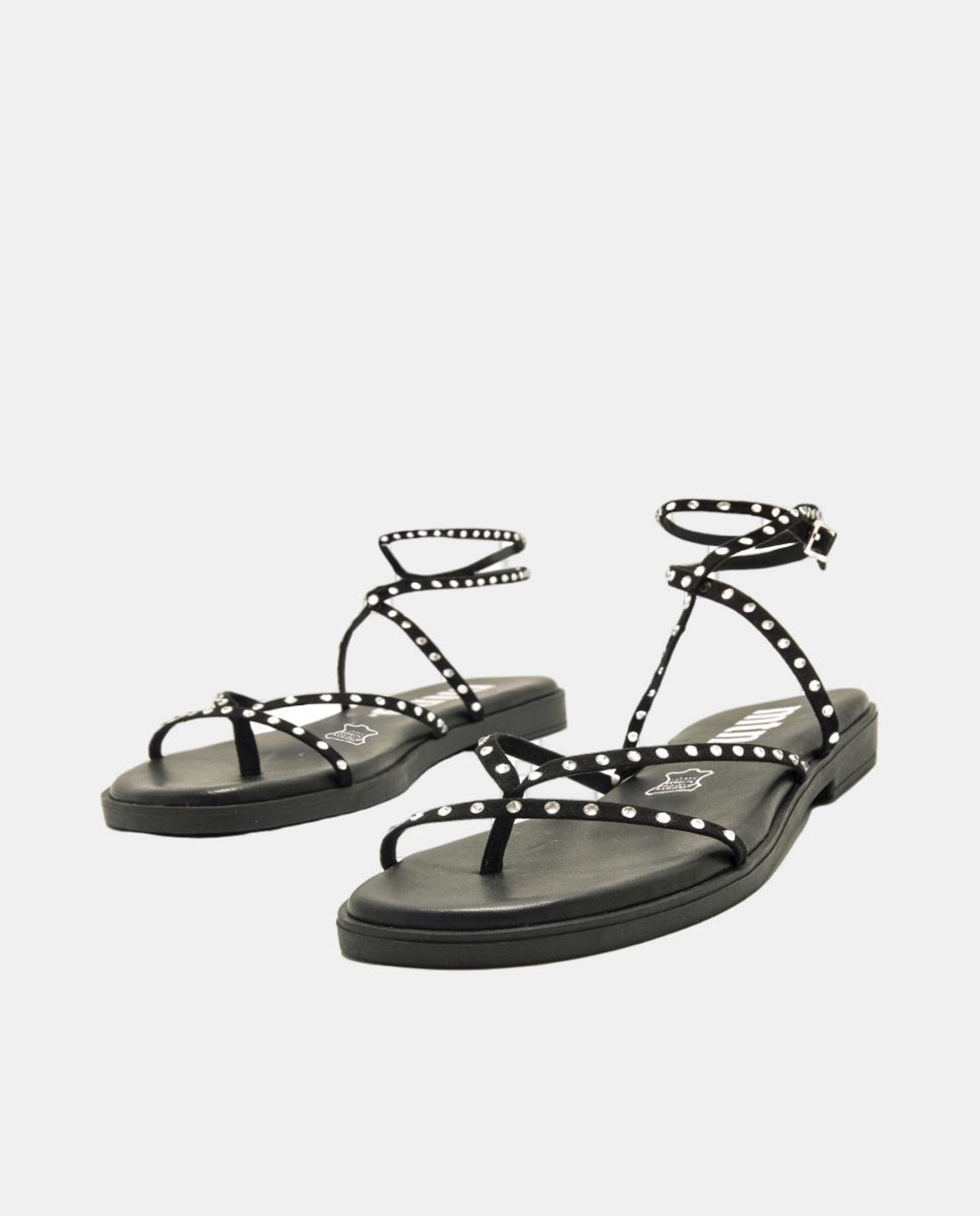 Sandálias rasas de senhora Preto-2