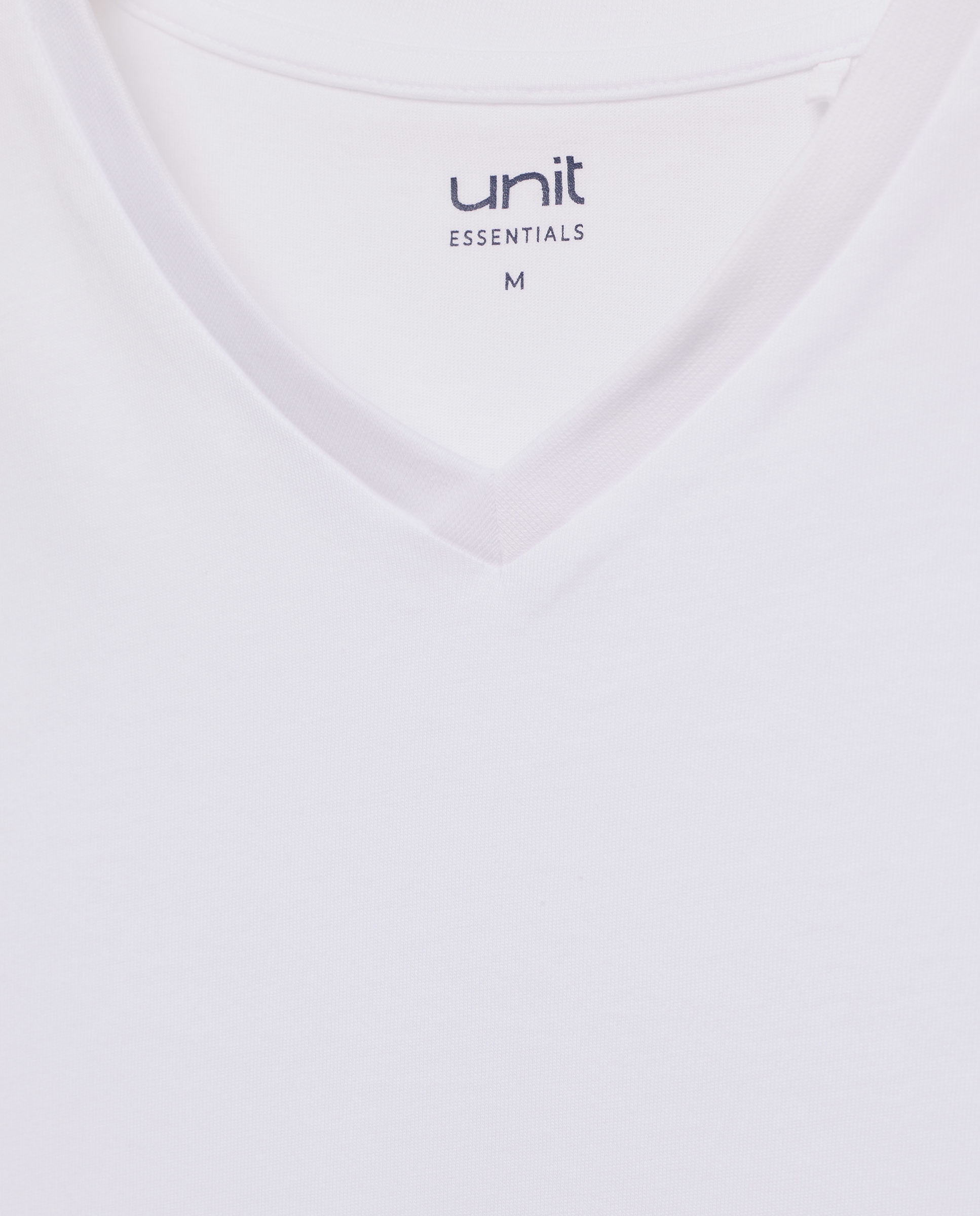 Camiseta de hombre manga corta cuello pico básica Blanco-5