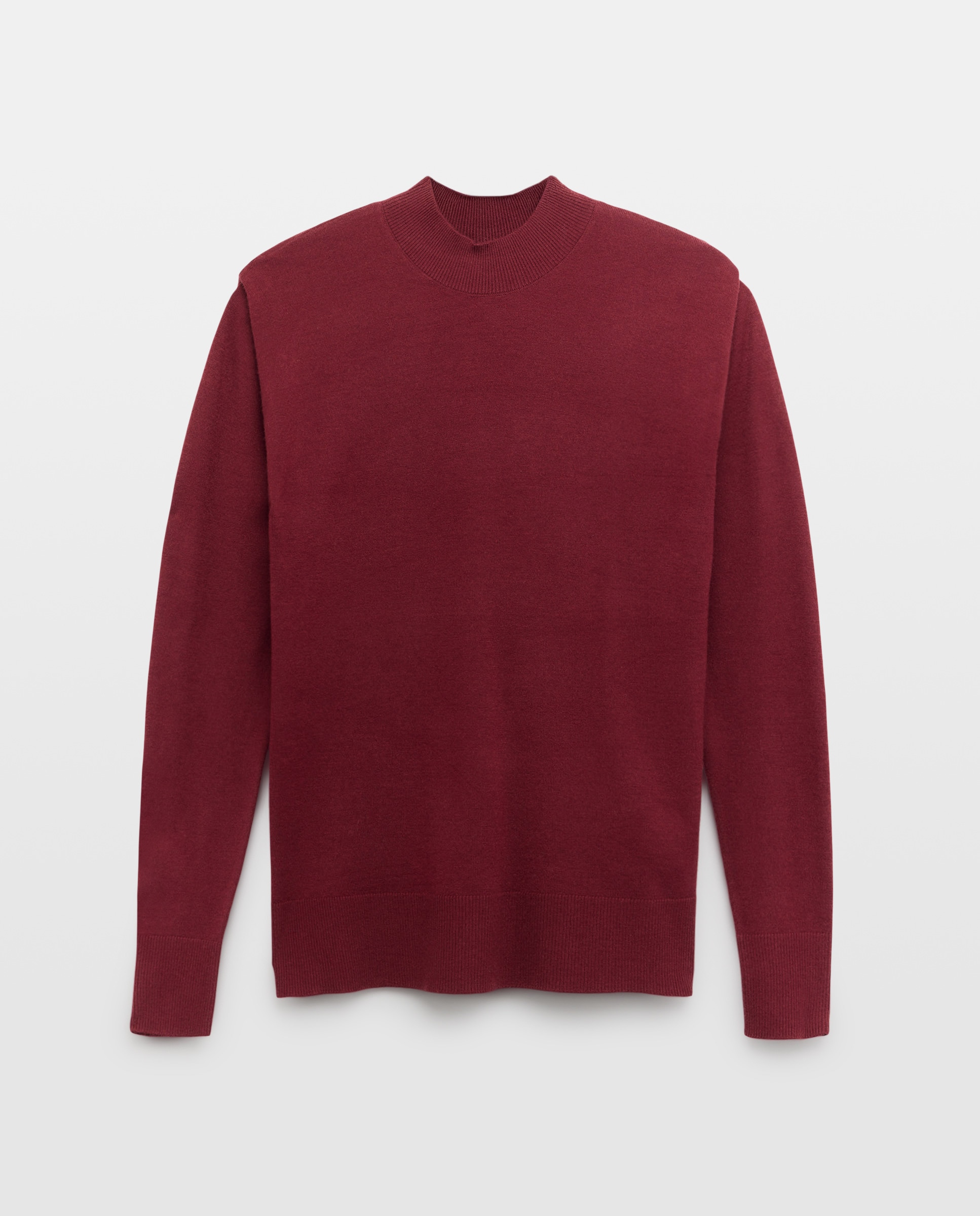 Jersey de mujer cuello caja con hombrera Burdeos-4