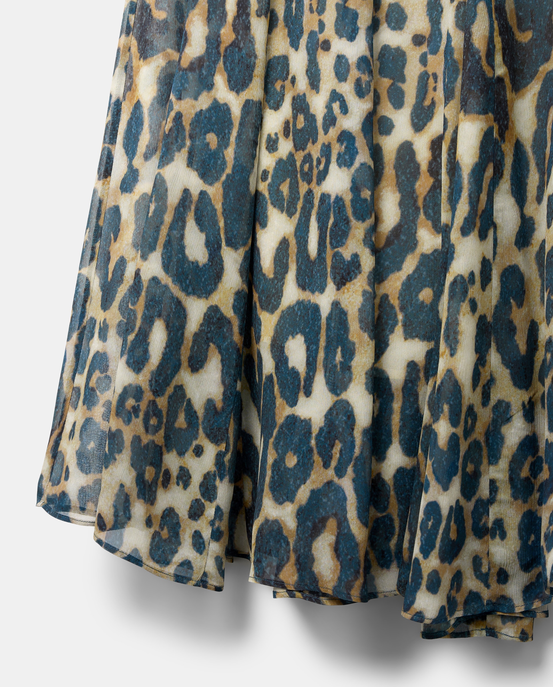 Saia midi com animal print Castanho-6