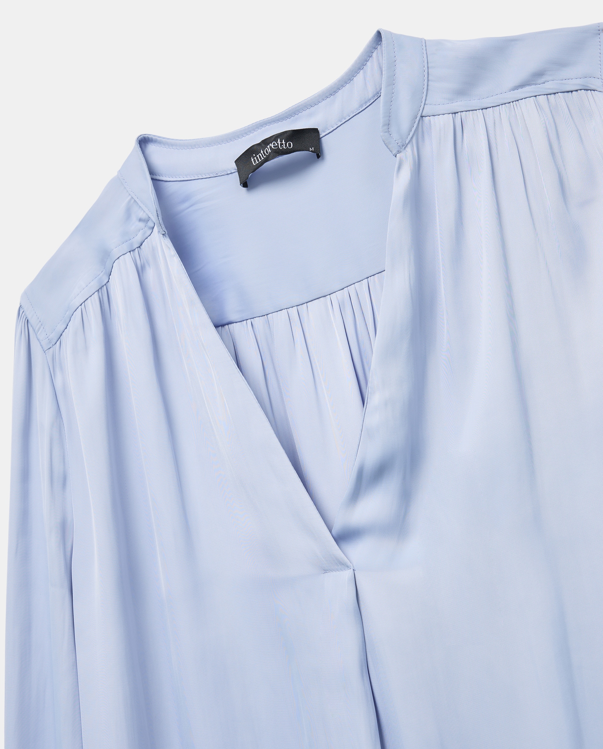 Blusa de Manga Comprida Acetinada 400 Azul-6