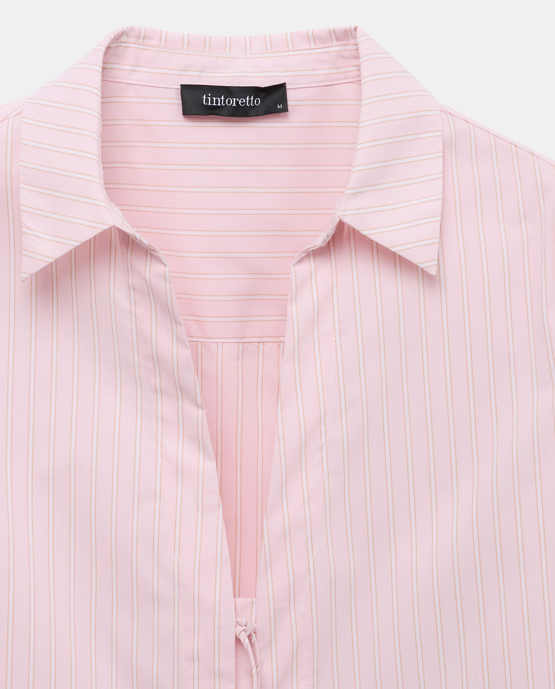 Blusa de Manga Comprida com Laço Rosa-6
