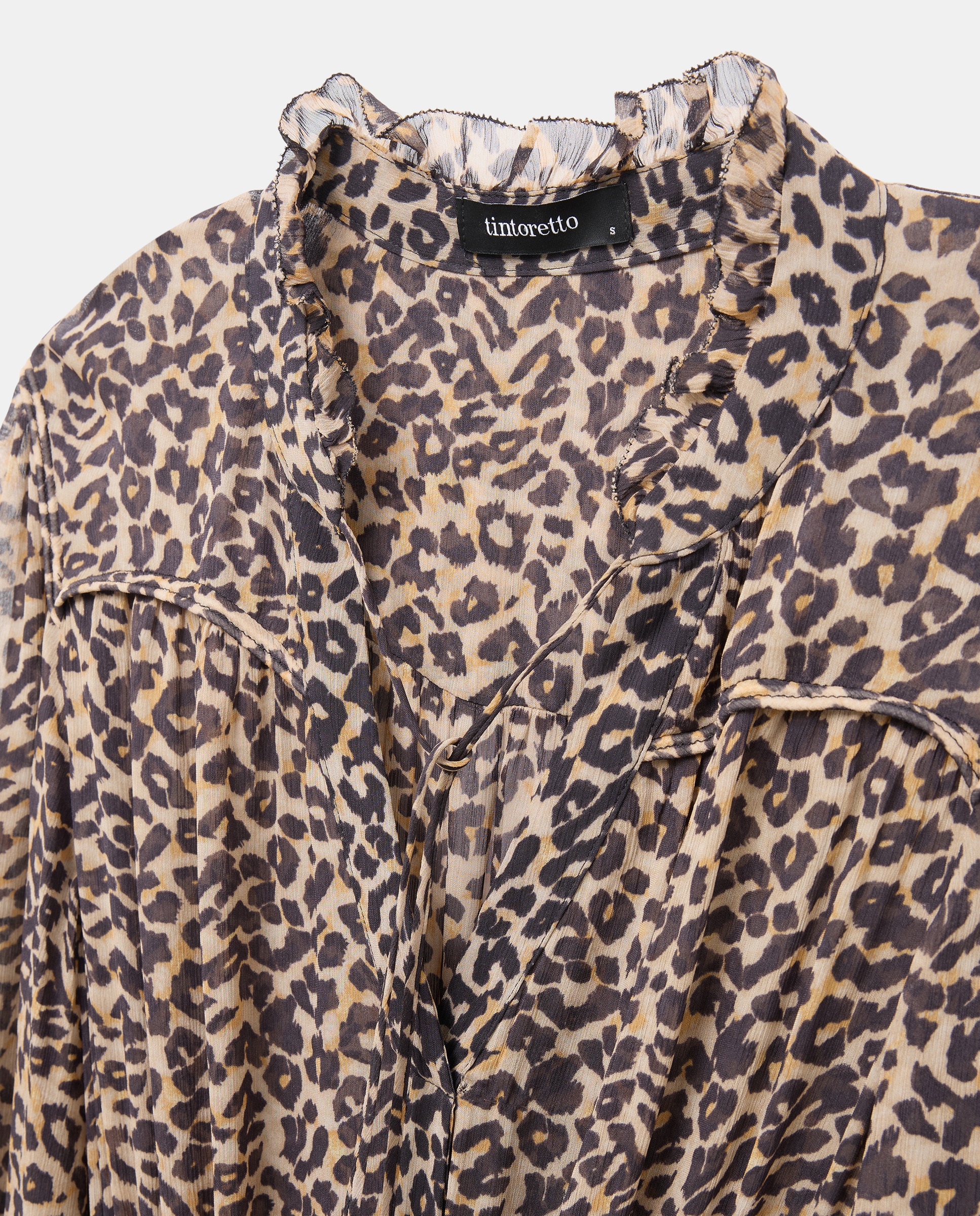 Vestido Comprido com Animal Print Castanho-6