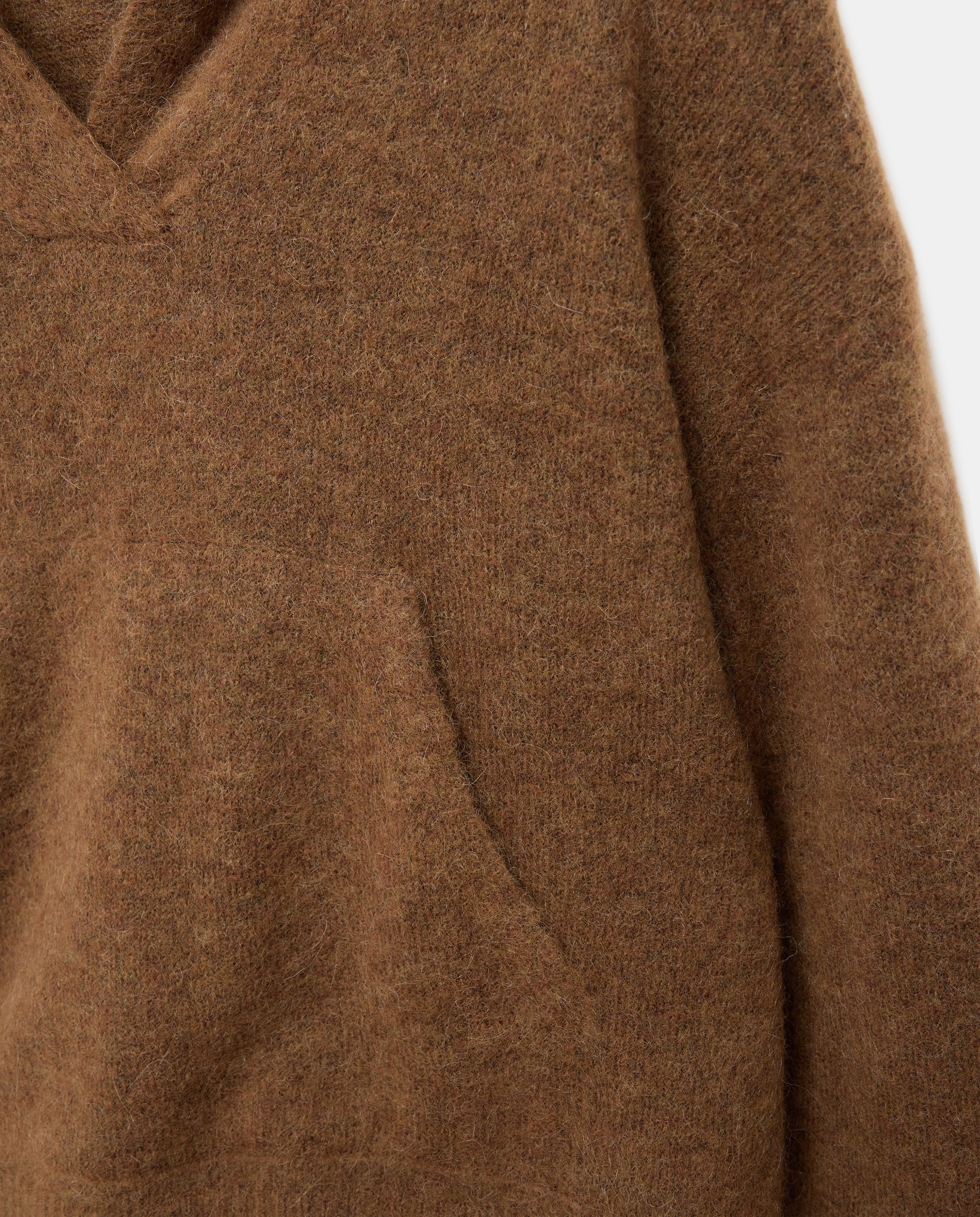 Camisola de Malha com Capuz Castanho-6