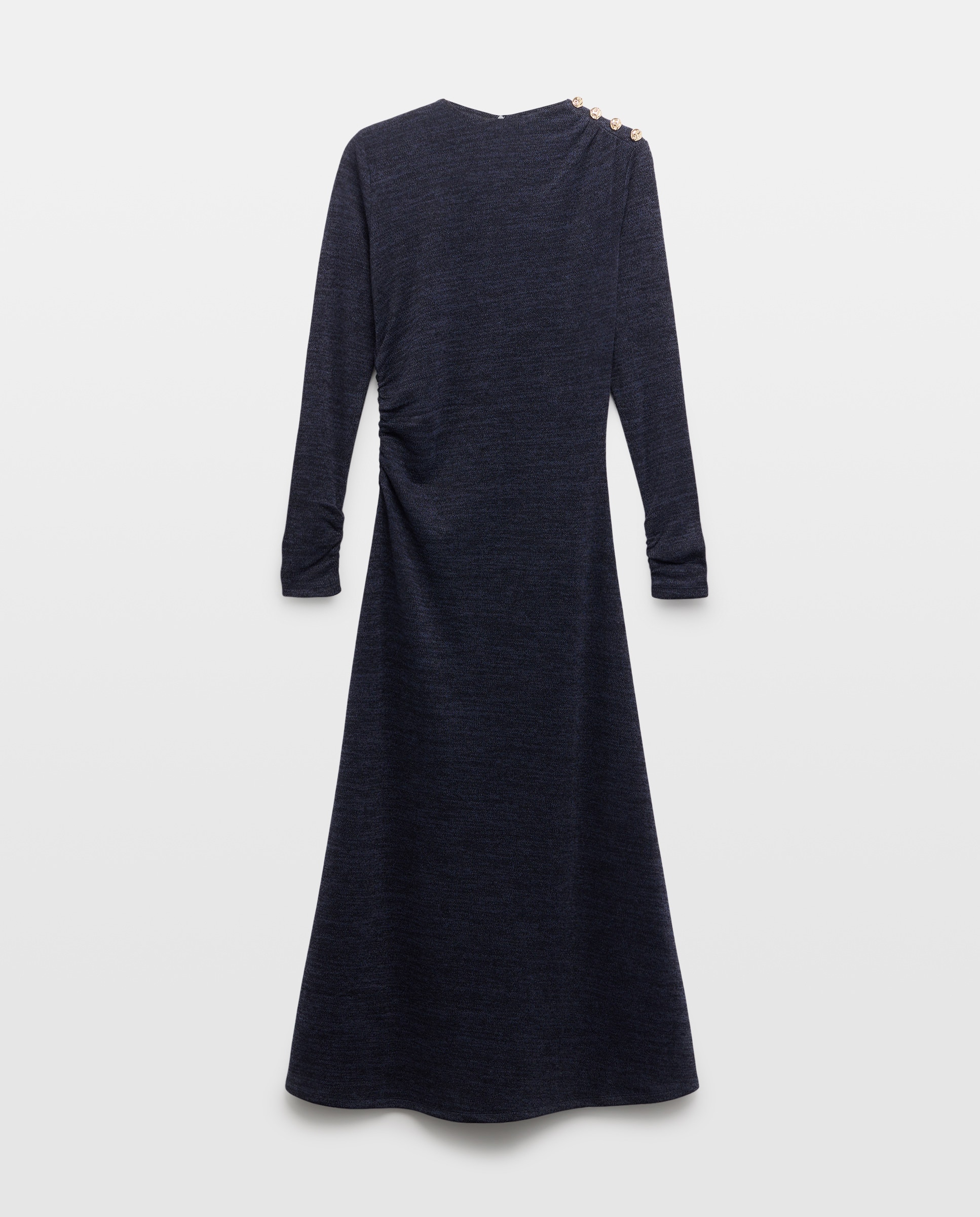 Vestido Liso com Manga Curta Azul-marinho-5