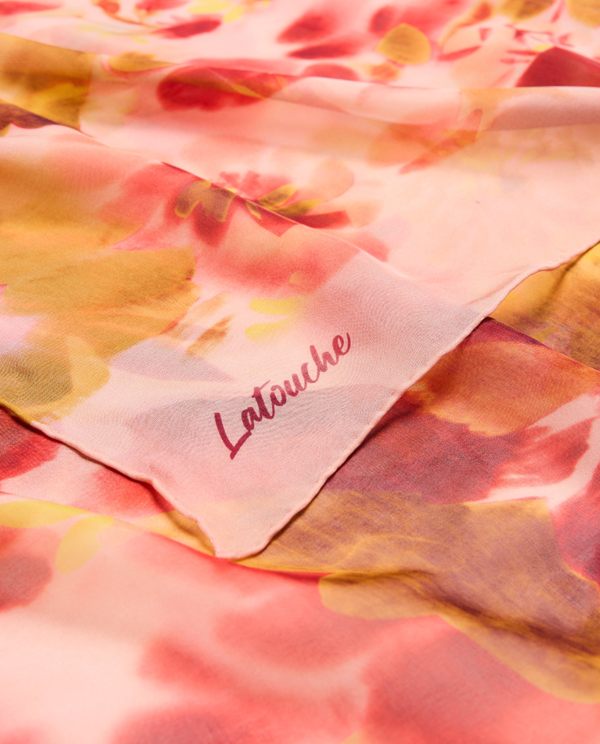 Chiffon 100% Seda com Estampado 660 Laranja-3