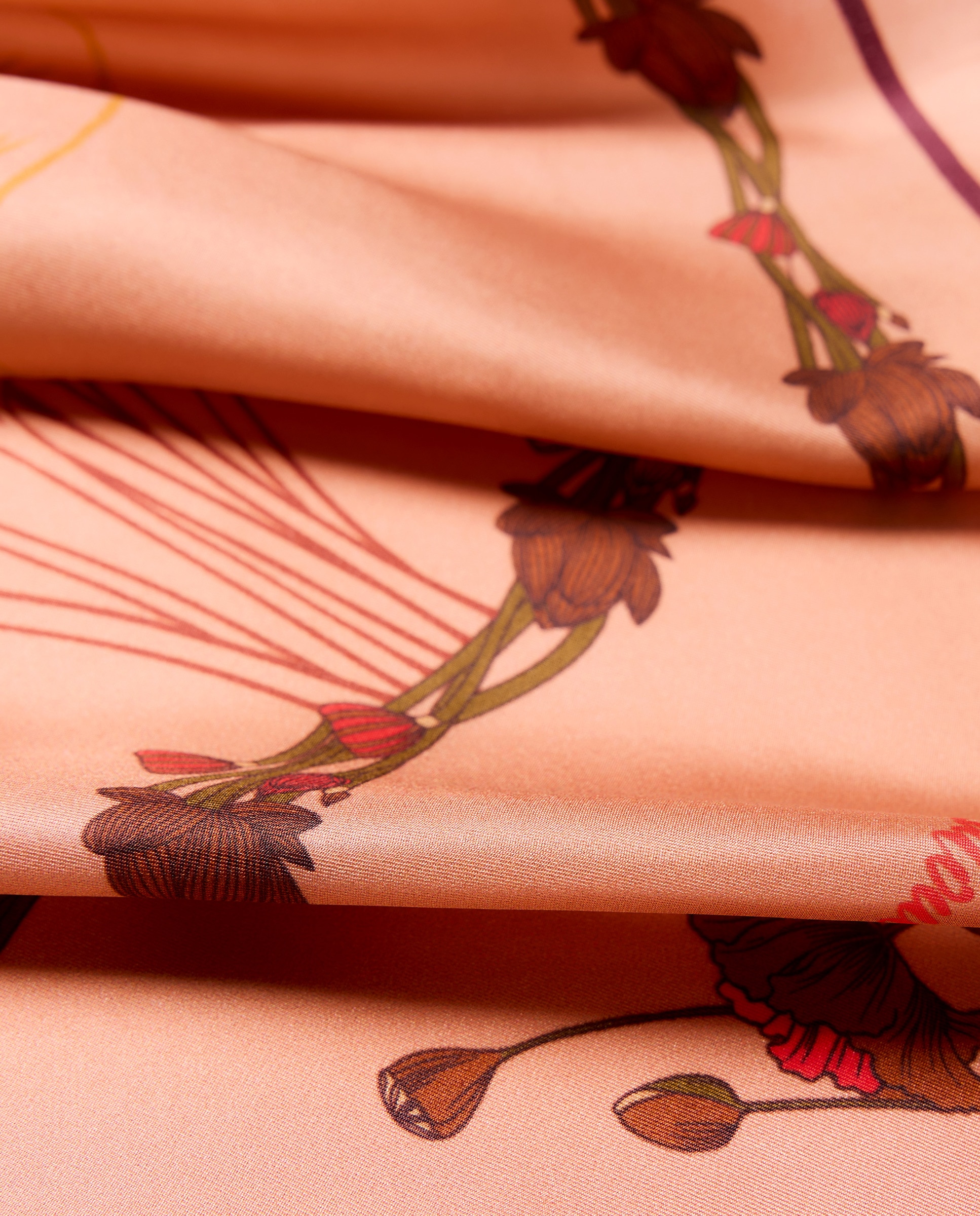 Lenço de Sarja 100% Seda com Estampado Toffee-3