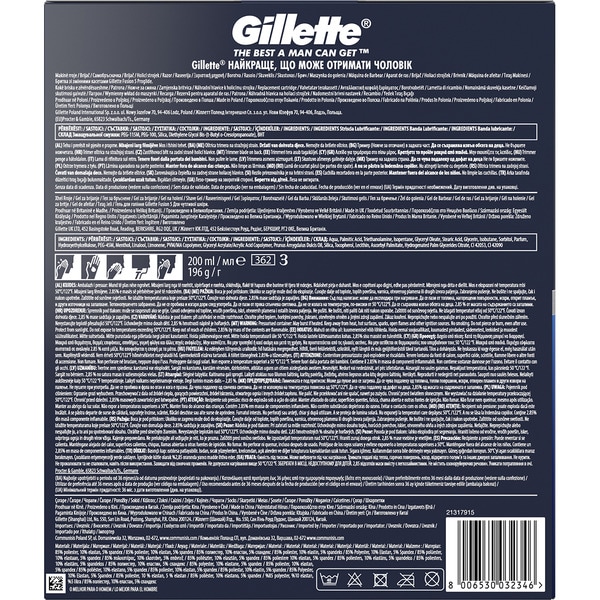 Pack Shave Gel Sensitive mit Almond Oil + Rasierer 5 Klingen + Socken inklusive