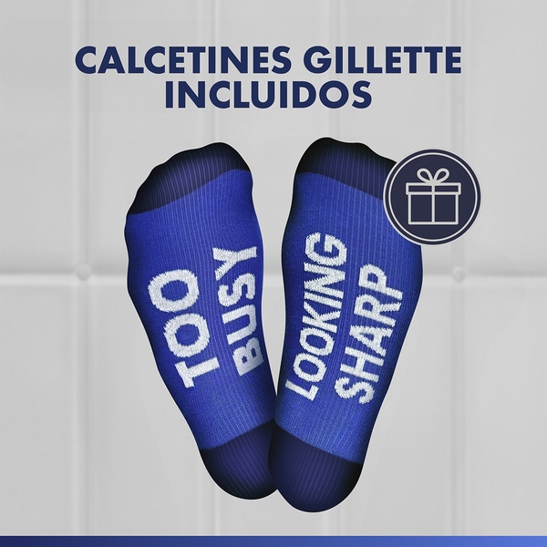 Pack Shave Gel Sensitive mit Almond Oil + Rasierer 5 Klingen + Socken inklusive