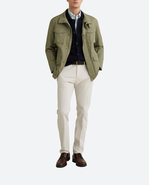 Imagen 0 de Field jacket de hombre con mezcla de lino - algodón
