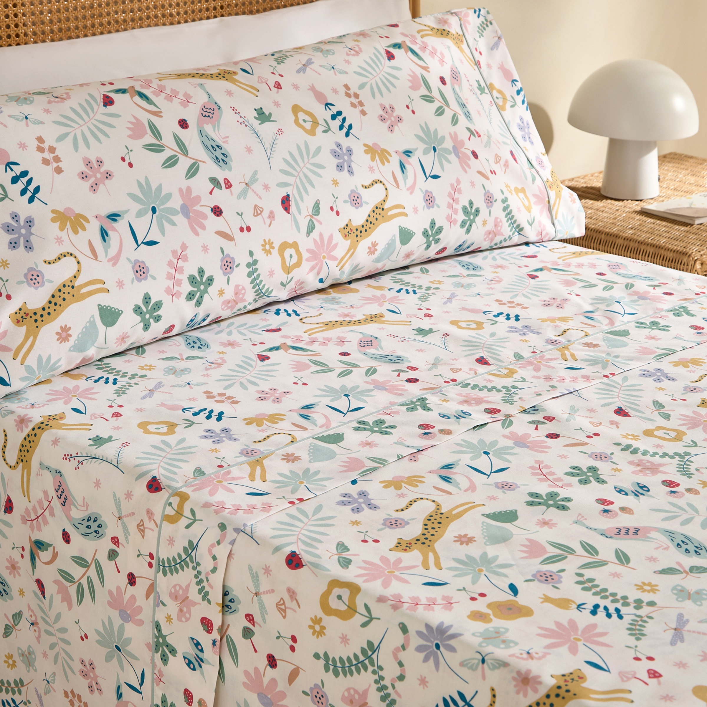 Conjunto de Lençóis com Lençol Ajustável Jardim Multicolor-1