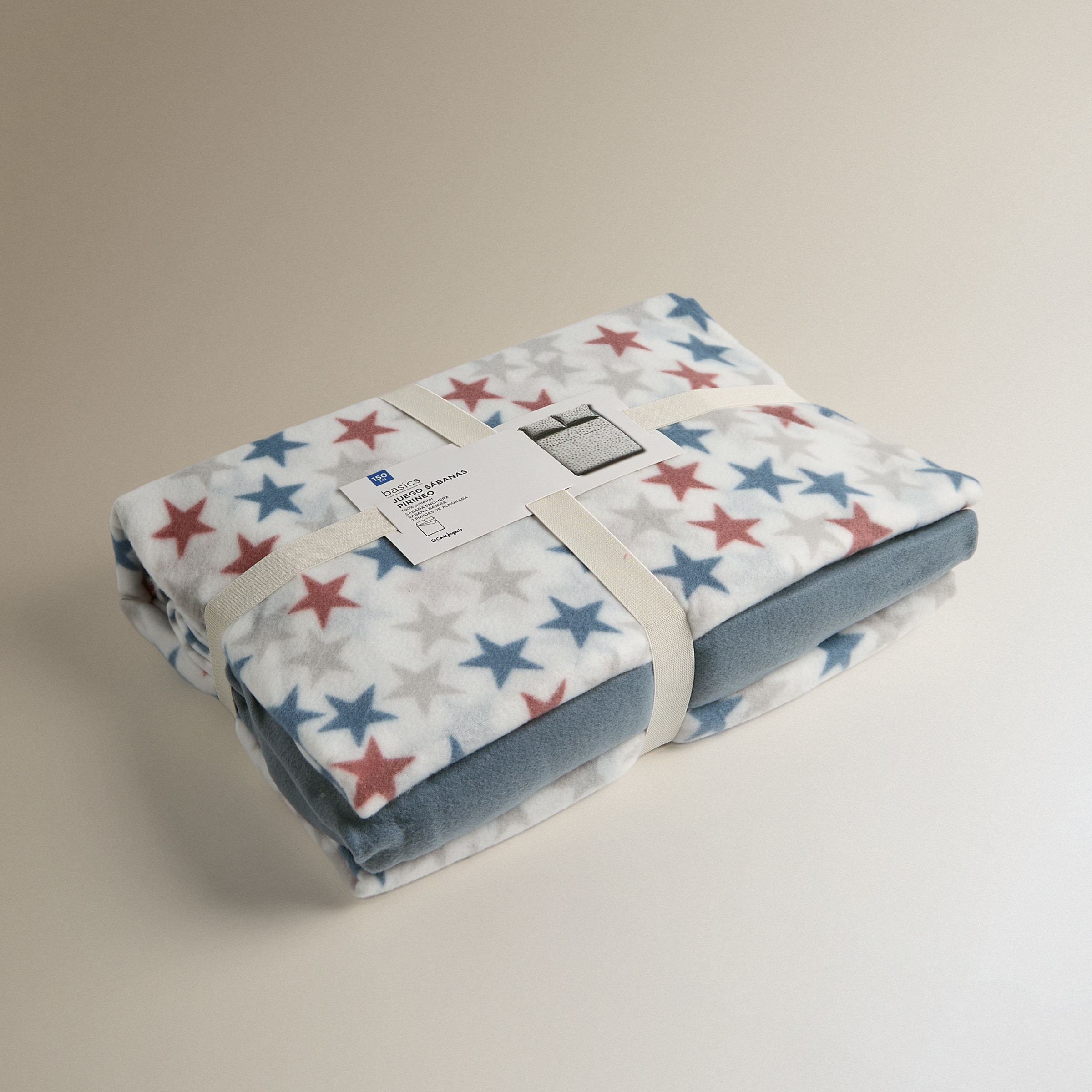 Juego de sábanas con bajera pirineo Dakota Azul-7