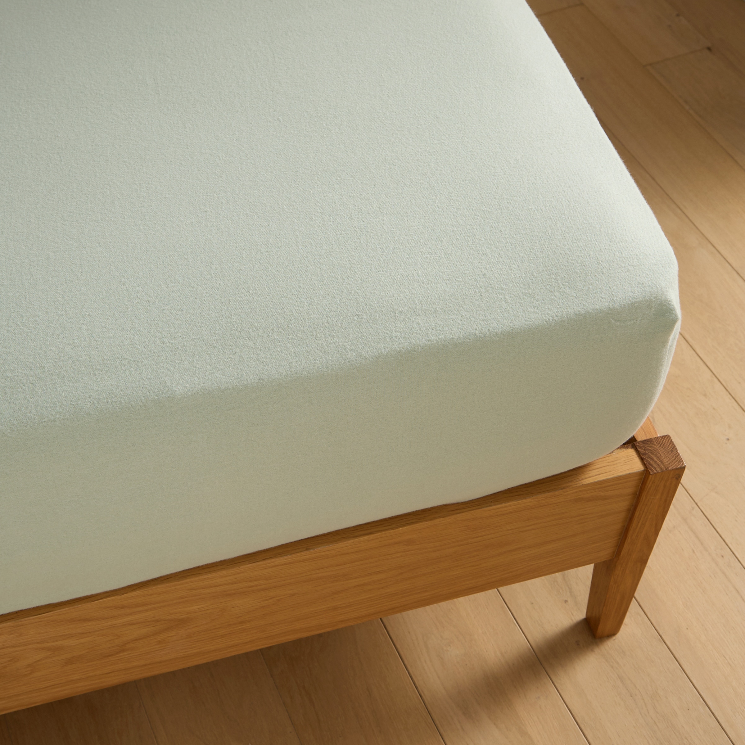 Juego de sábanas con bajera franela algodón Leafs Verde-4