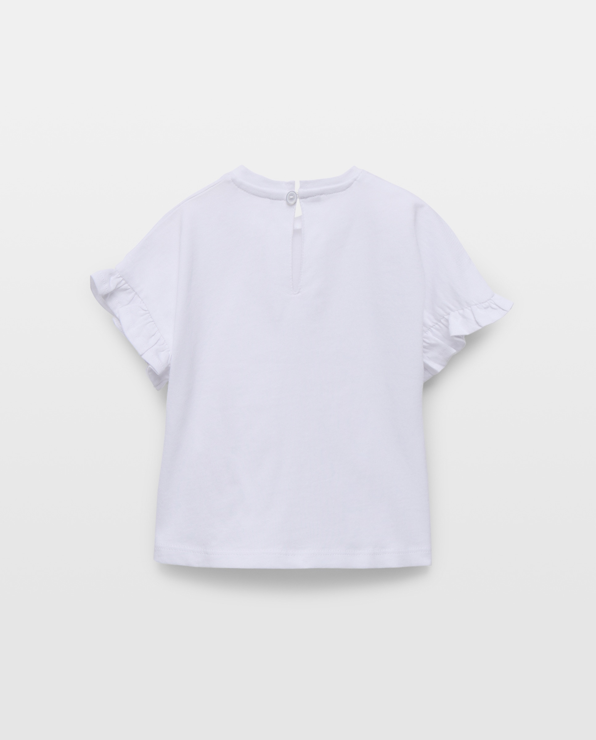 Camiseta bebé niña lisa Blanco-2