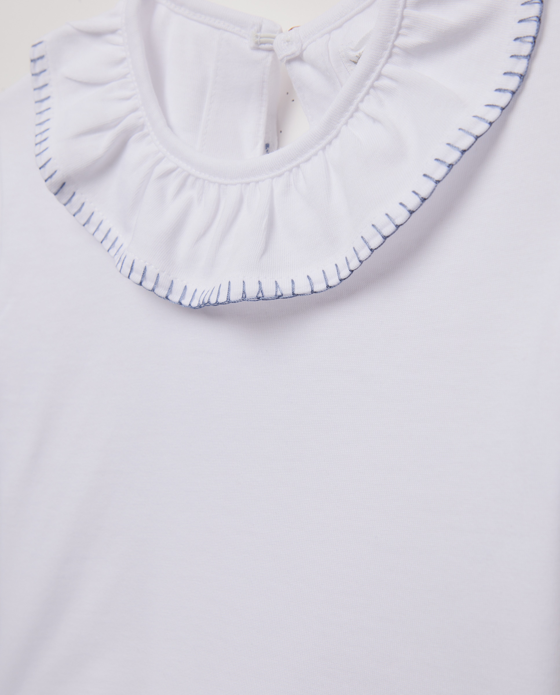 Camiseta bebé con cuello con pespunte Blanco-3