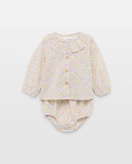 Imagen 0 de Conjunto de recién nacido flores cambric