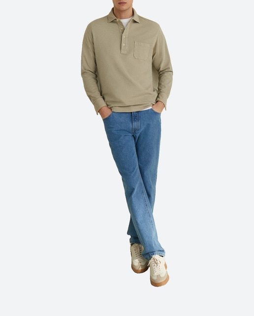 Imagen 0 de Polo de hombre manga larga liso 100% algodón