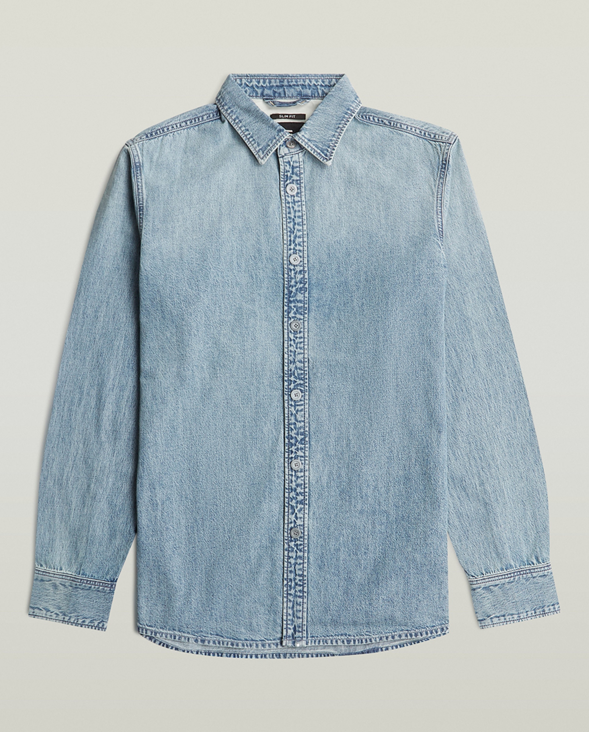 Camisa Slim de Corte Justo Azul-6